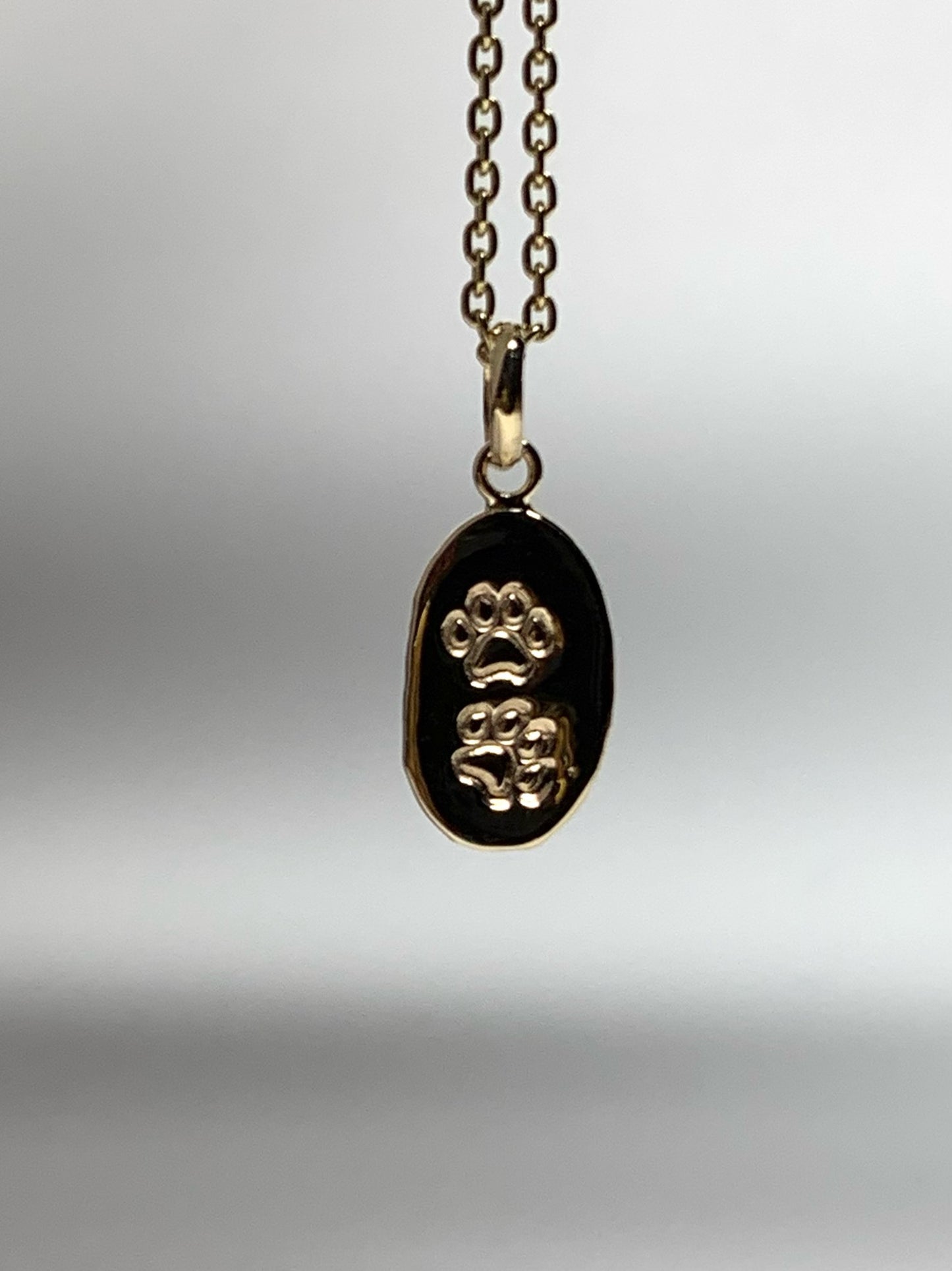 14K Solid Yellow Gold Nugget “Paws” Mini Pendant, Tiny Charm