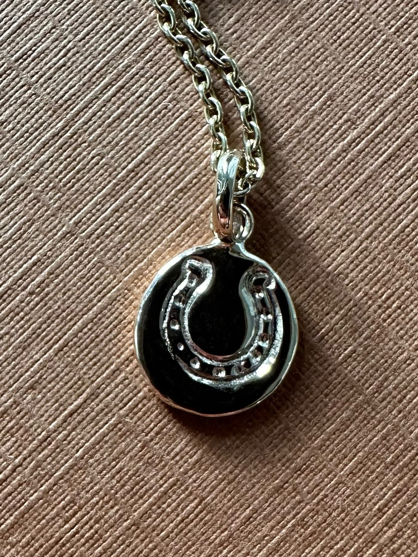14k Solid Yellow Gold Nugget “Horseshoe” Mini Pendant, Tiny Charm