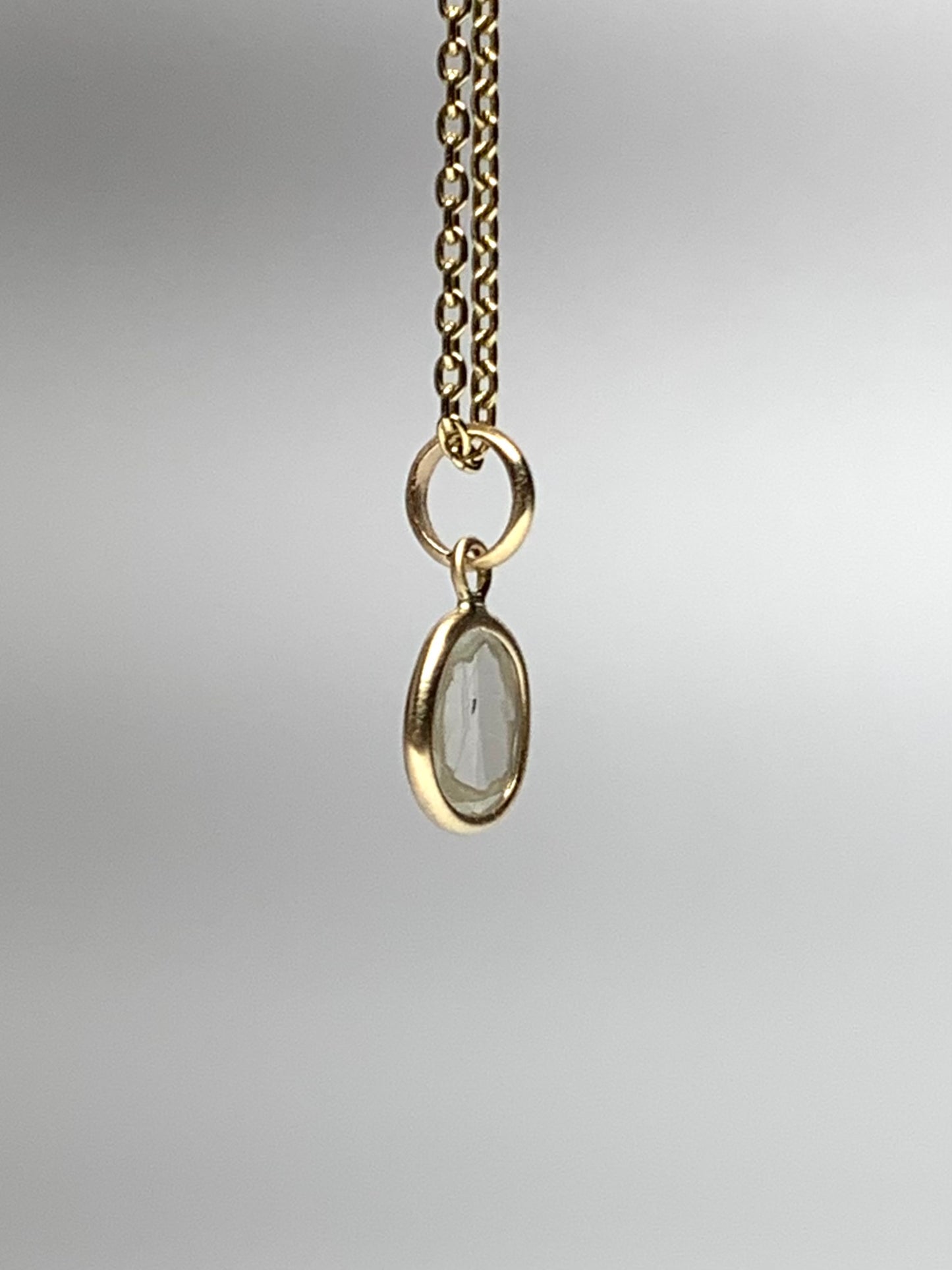 14k Solid Yellow Gold, Natural Diamond Slice Mini Pendant