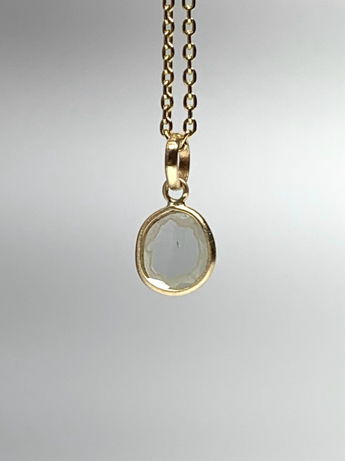 14k Solid Yellow Gold, Natural Diamond Slice Mini Pendant