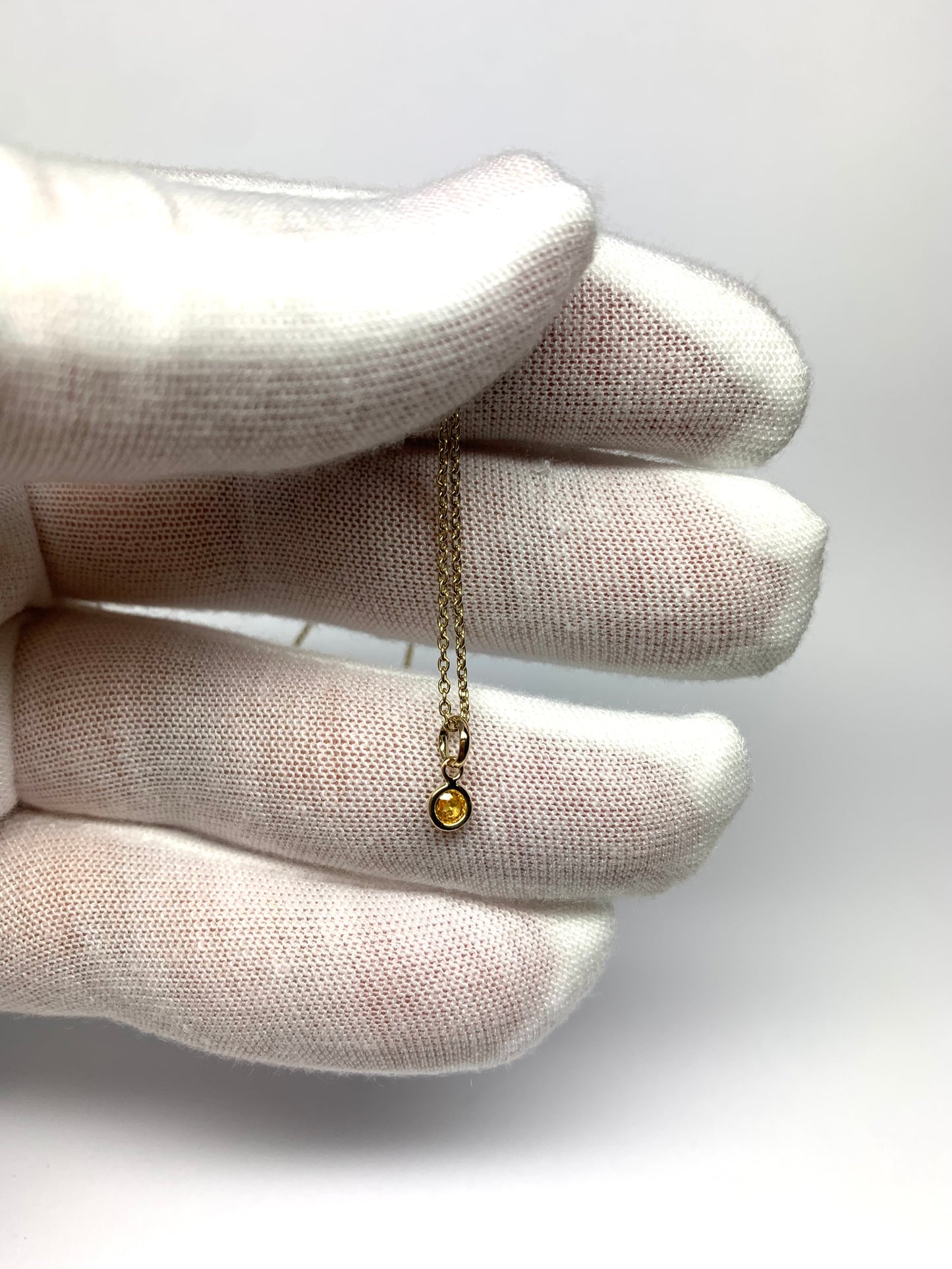 14k Solid Yellow Gold, Yellow Sapphire Tiny Charm, 0.15ct, Accent Pendant