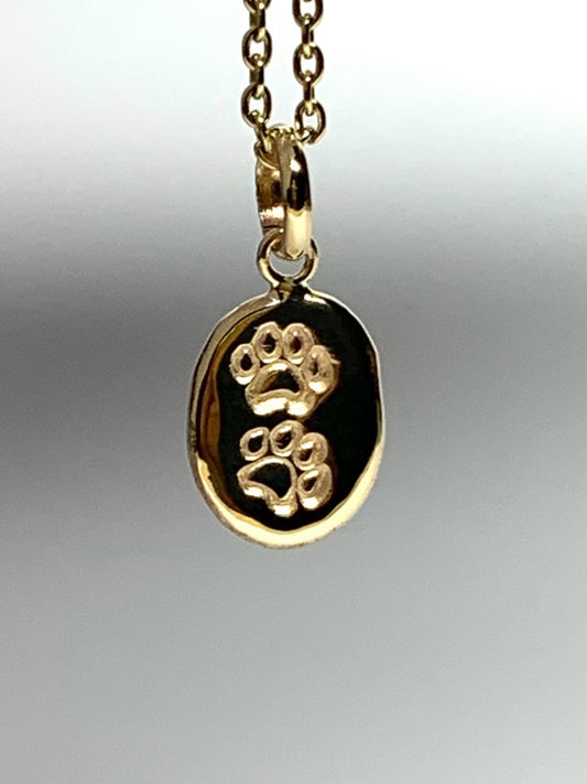 10k Solid Yellow Gold Nugget “Paws” Mini Pendant, Tiny Charm