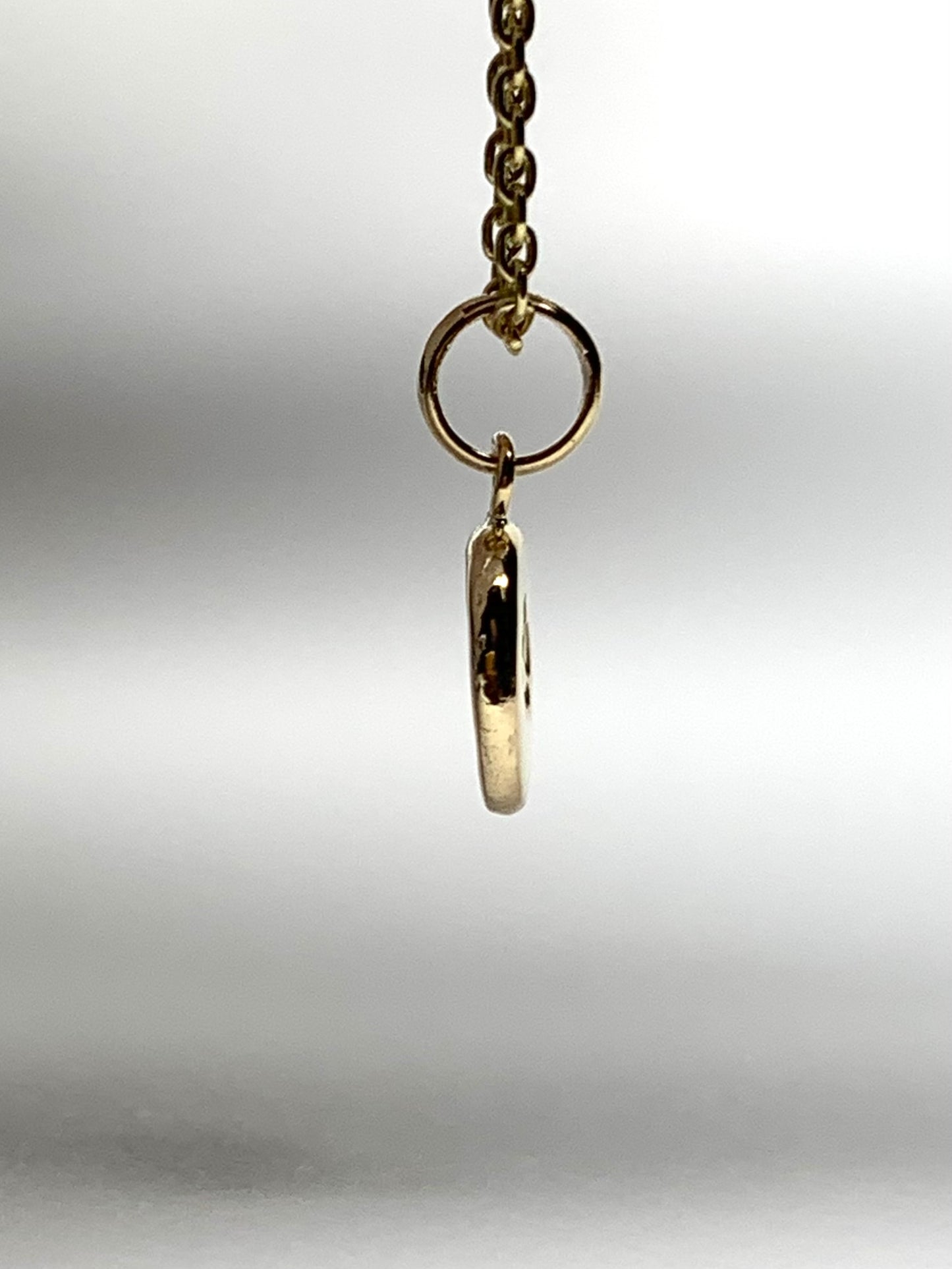 14K Solid Yellow Gold Nugget “Paw” Mini Pendant, Tiny Charm