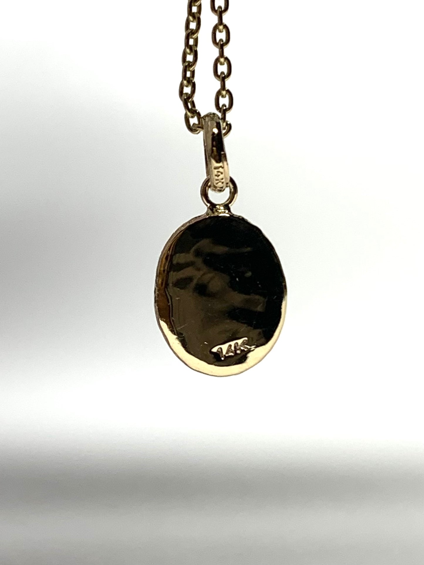 14k Solid Yellow Gold Nugget Mini Pendant “Cat”, Small Charm