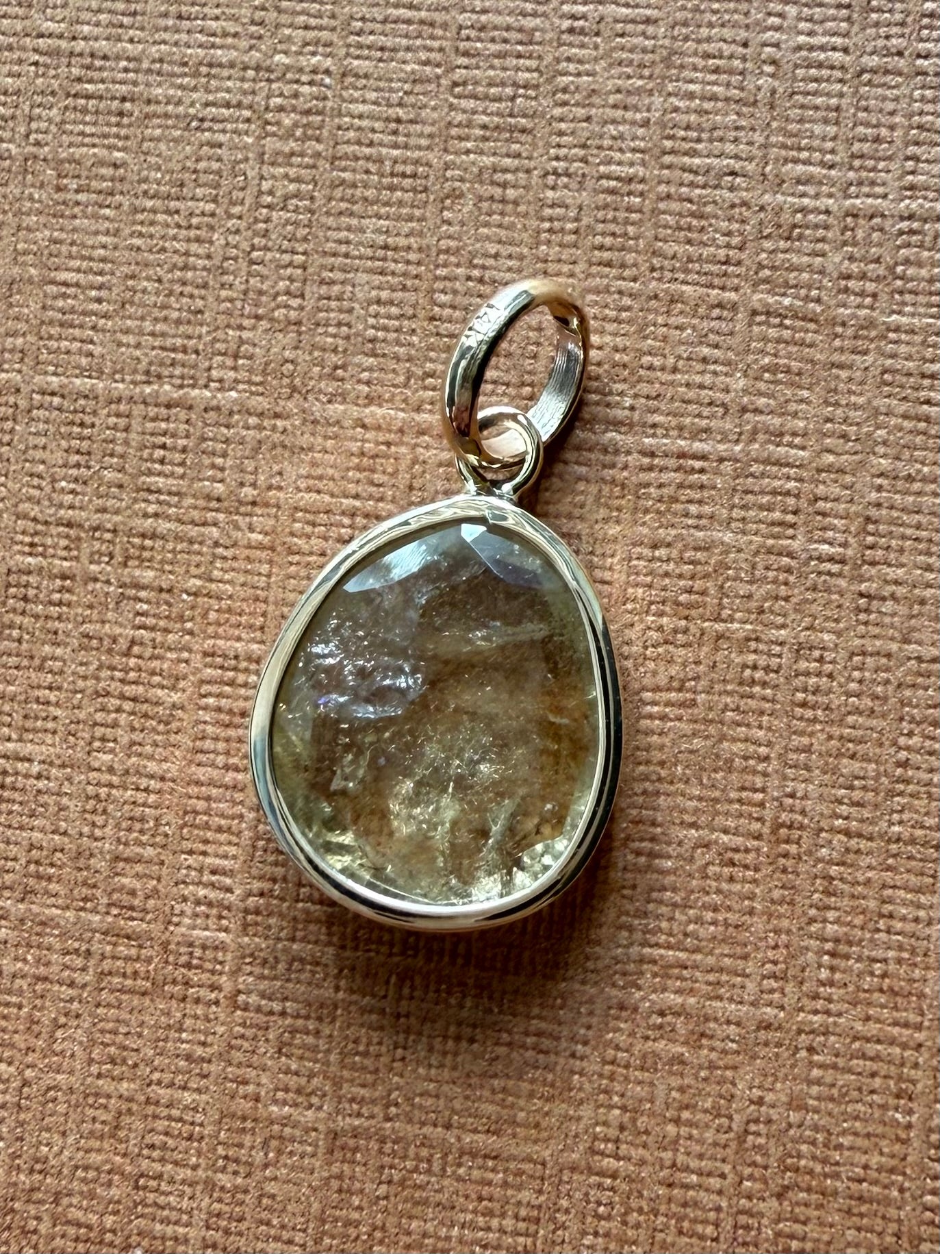 14k Solid Yellow Gold, Natural Yellow Tourmaline Mini Pendant