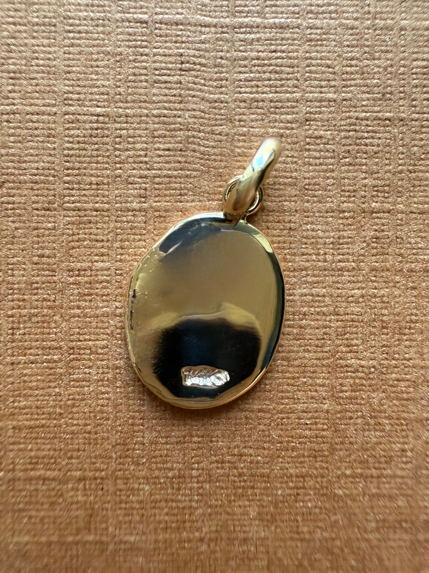 14K Solid Yellow Gold Nugget Mini Pendant, “Tree of Life”, Charm