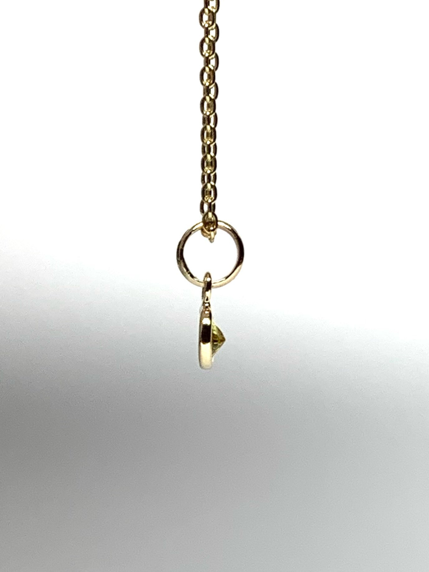 14k Solid Yellow Gold, Yellow Sapphire Tiny Charm, 0.15ct, Accent Pendant