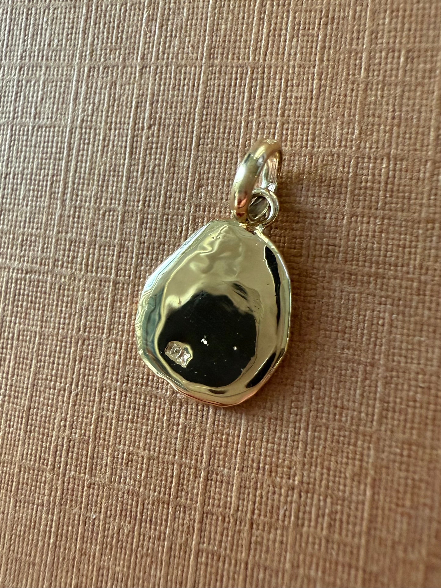 10k Solid Yellow Gold Nugget “Horseshoe” Mini Pendant, Tiny Charm