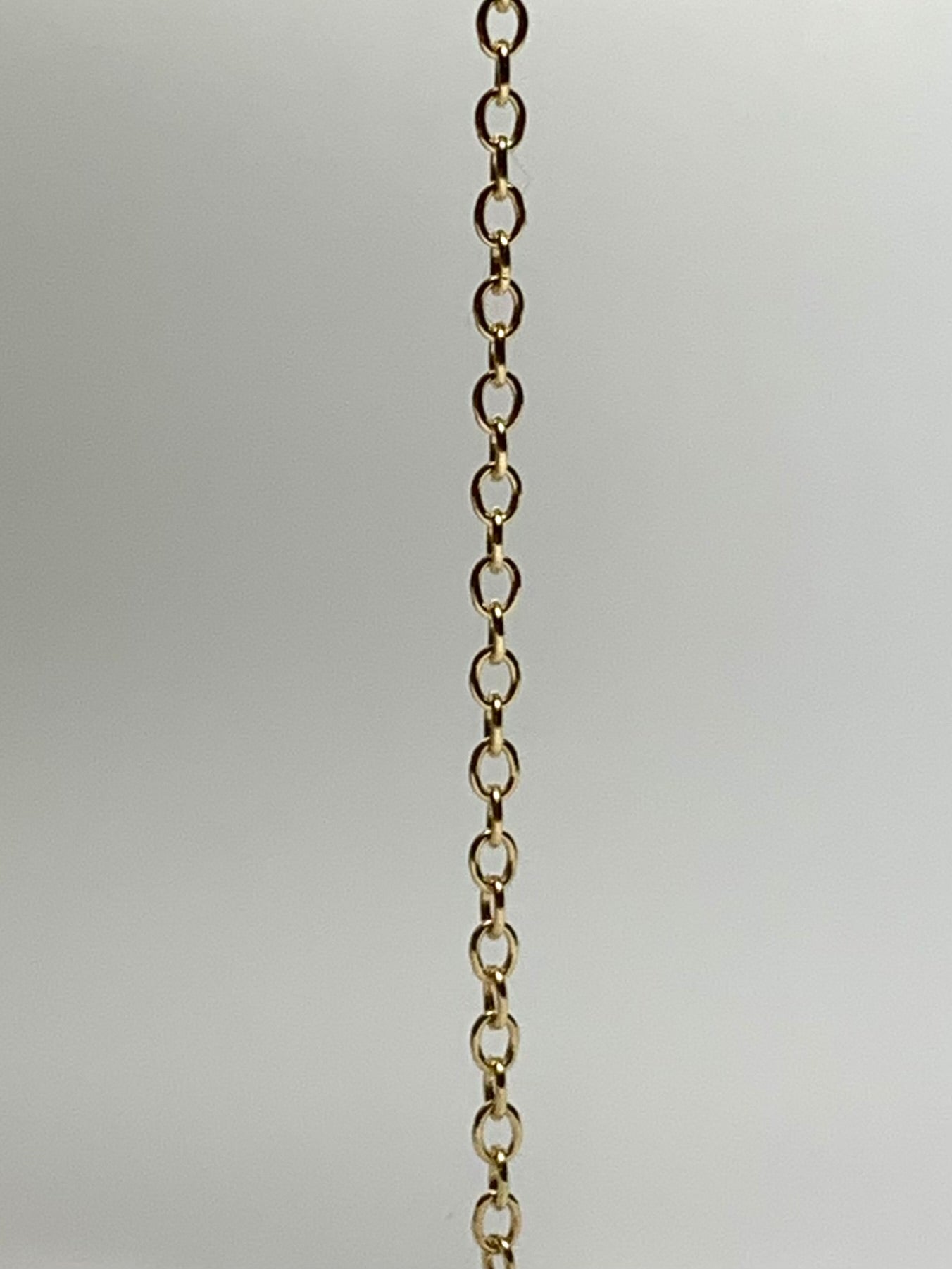 14k Solid Yellow Gold Chain, Pendant Chain, Cable Style 18”