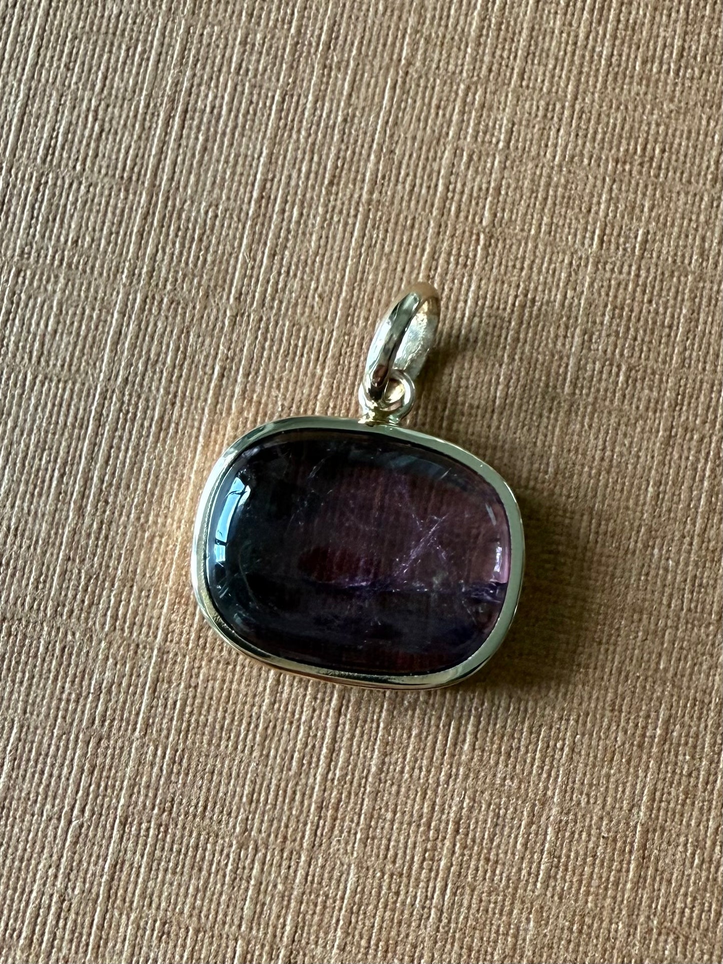 14k Solid Yellow Gold, Natural Pink Tourmaline Mini Pendant