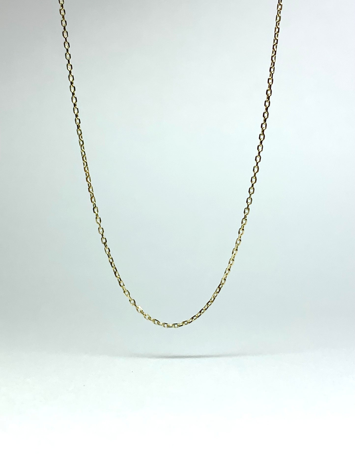 10k Solid Yellow Gold Chain, Pendant Chain, Diamond Cut Cable Style 16”