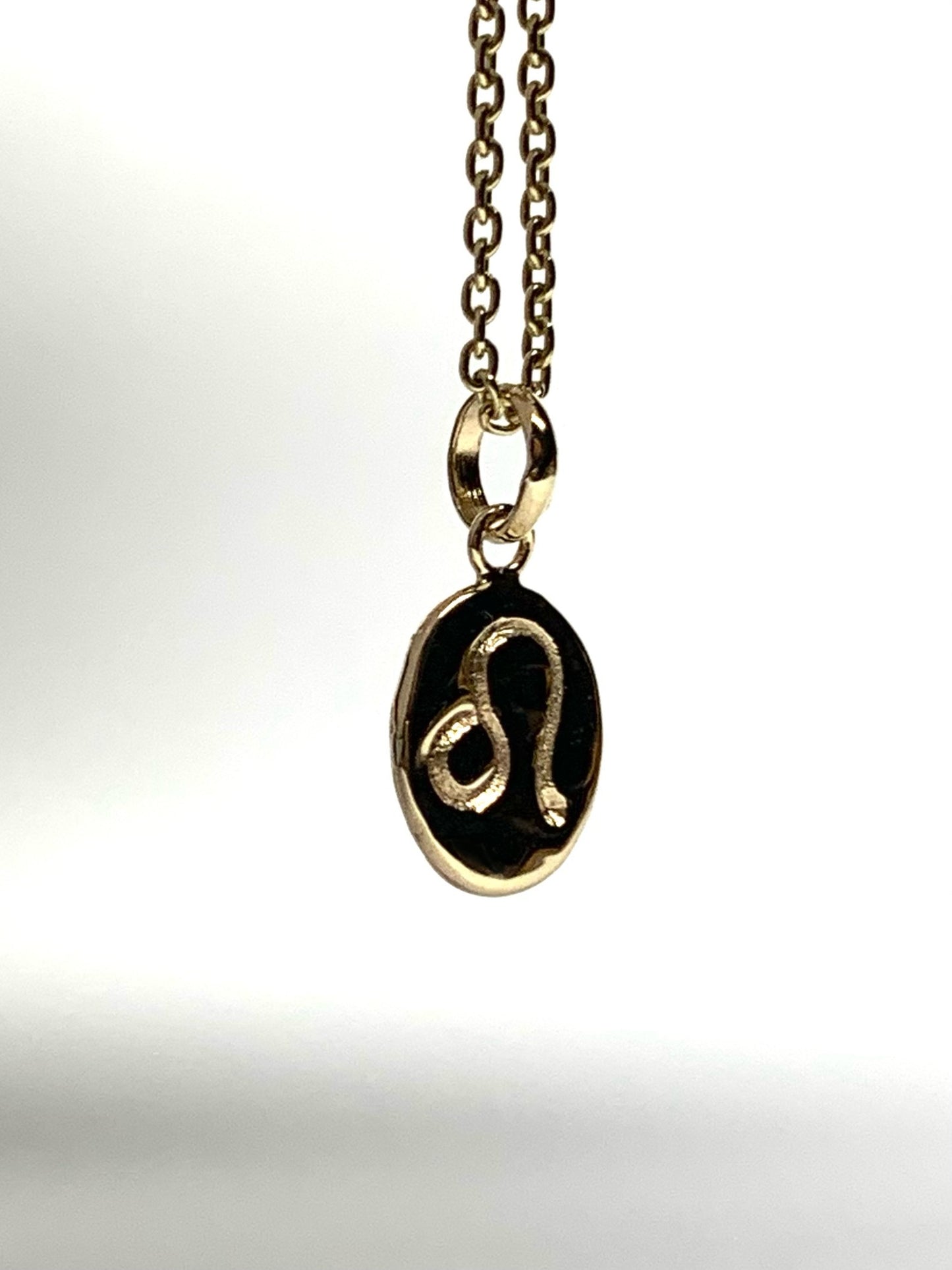 14k Solid Yellow Gold Nugget “Leo” Mini Pendant, Charm