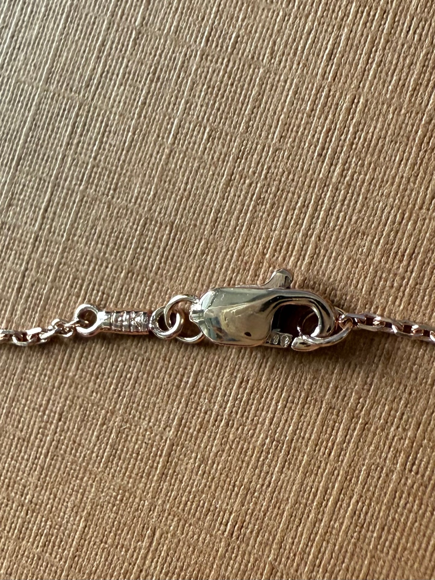14k Solid Rose Pink Gold Chain, Pendant Chain, Cable Style 18”