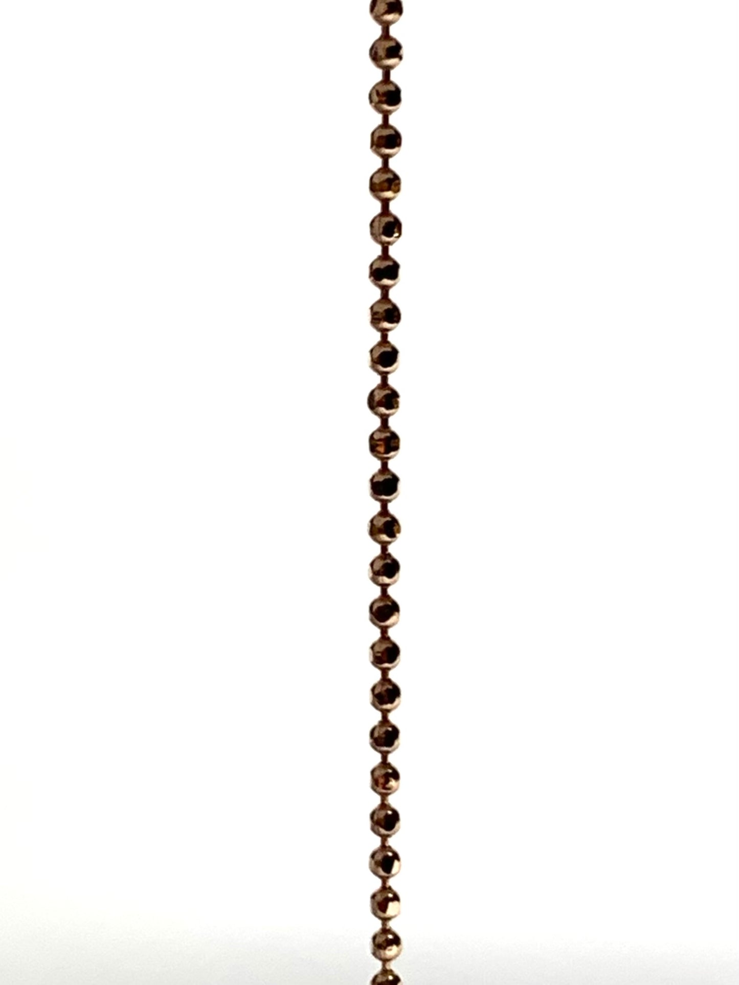 Anklet, 14k Solid Rose Pink Gold Bead Chain, 9”