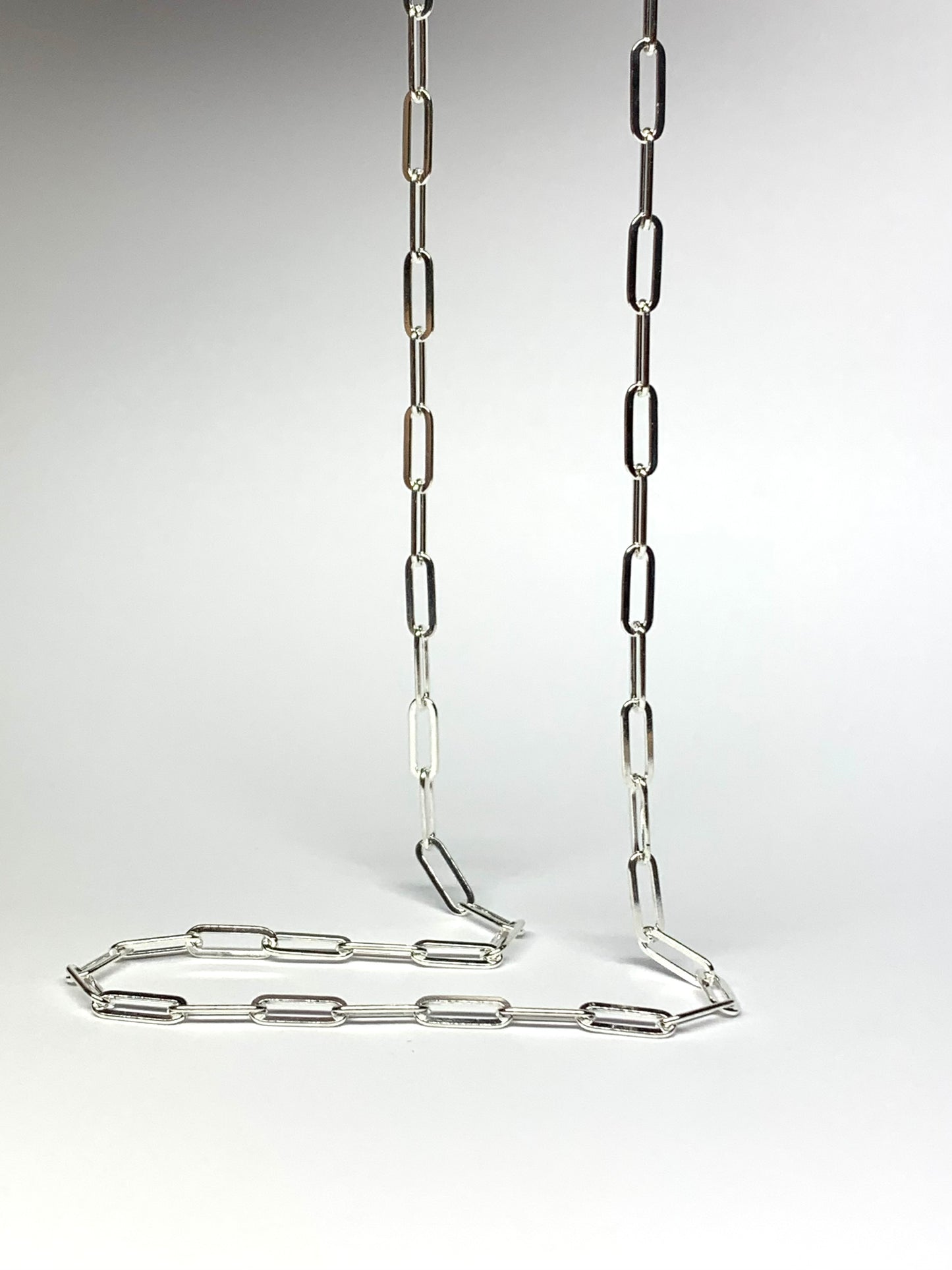 Necklace, Solid 925 Sterling Silver Paperclip Chain