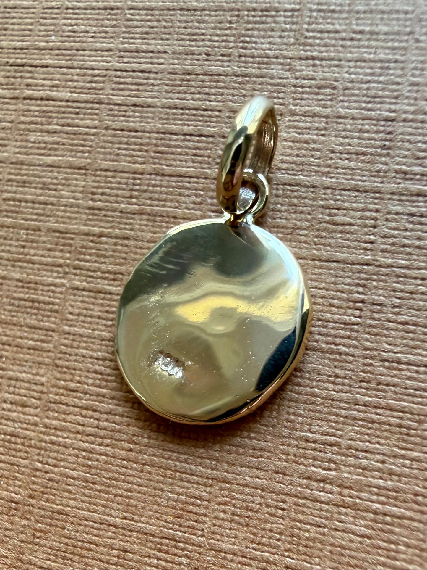 10k Solid Yellow Gold Nugget Mini Pendant “Honey Bee”, Tiny Charm