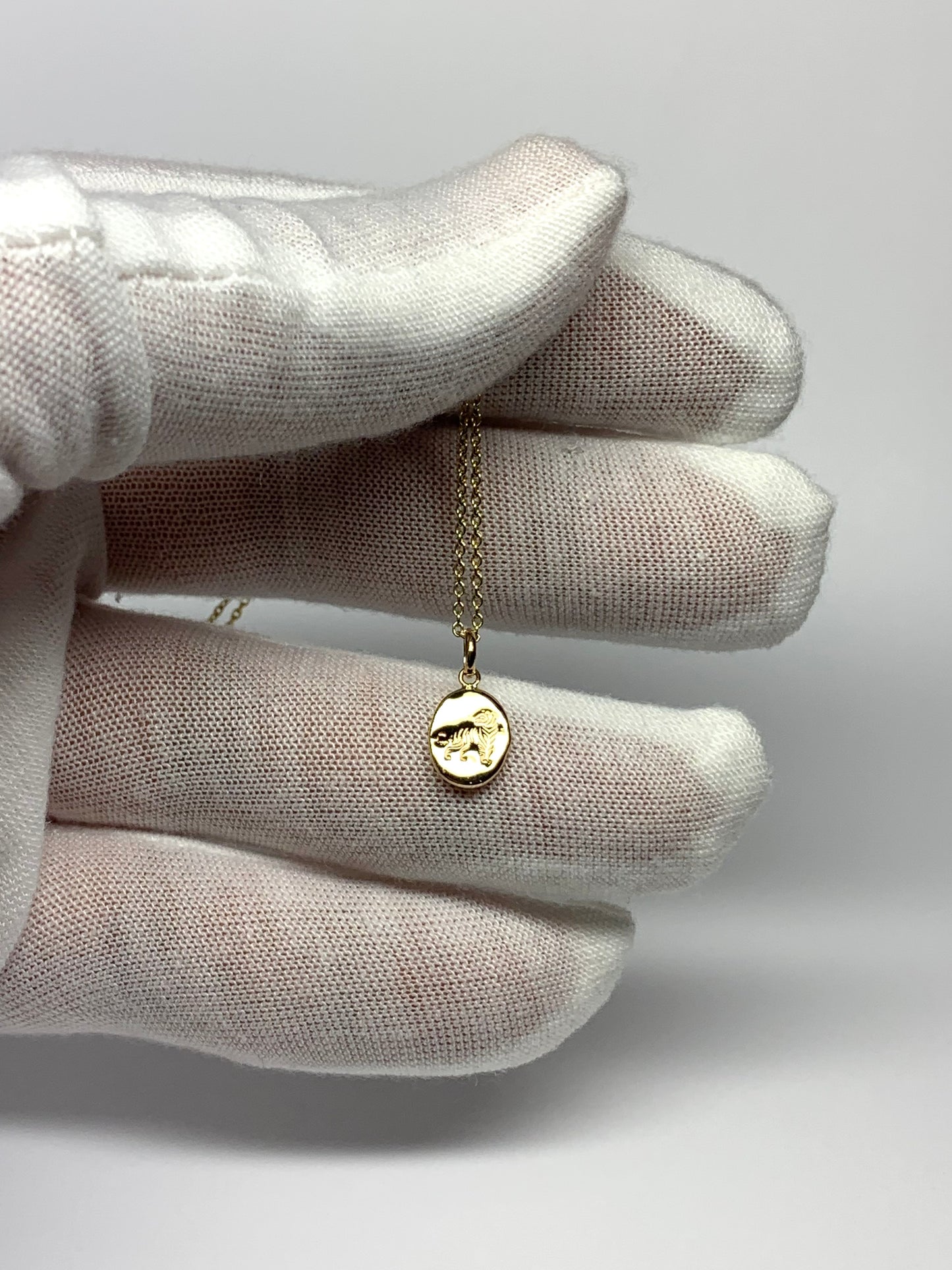 14k Solid Yellow Gold Nugget Mini Pendant “Tiger”, Tiny Charm