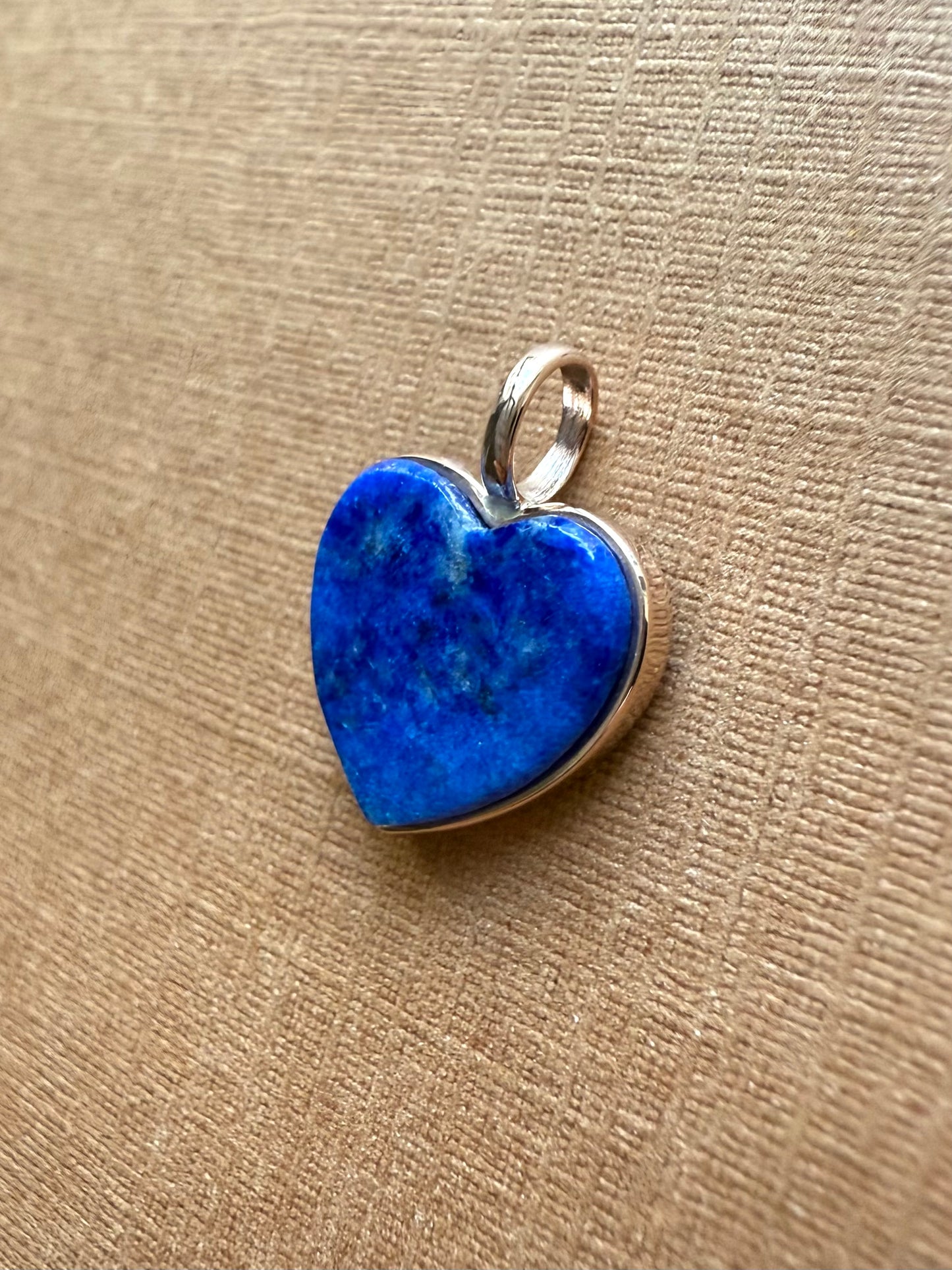 14k Solid Rose Gold, Blue Lapis Lazuli “Heart” Mini Pendant