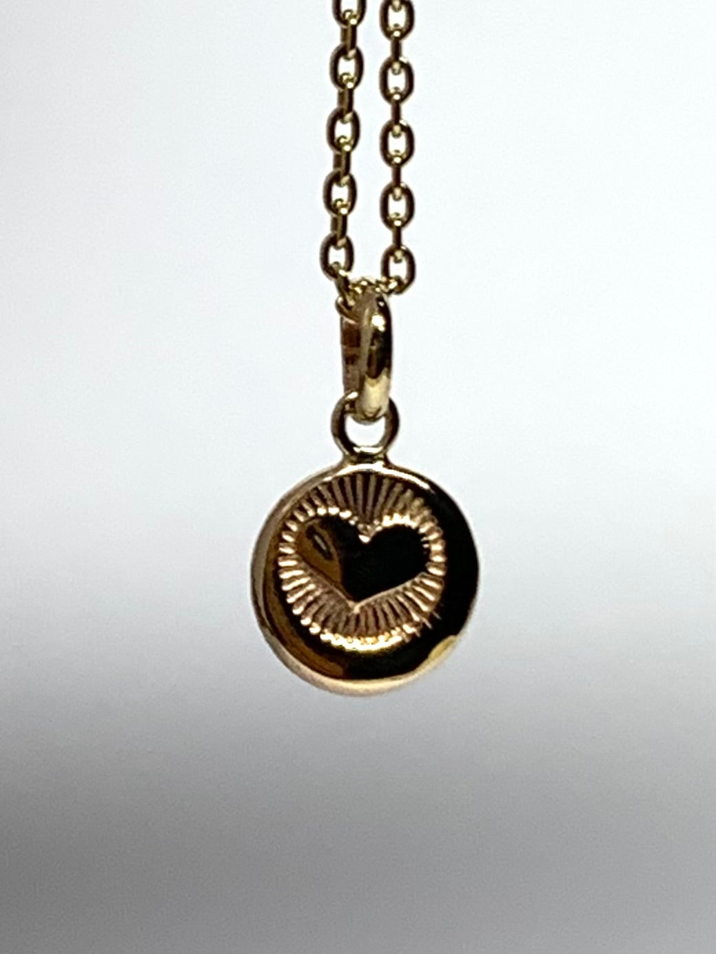 10k Solid Yellow Gold Nugget “Heart” Mini Pendant, Tiny Charm