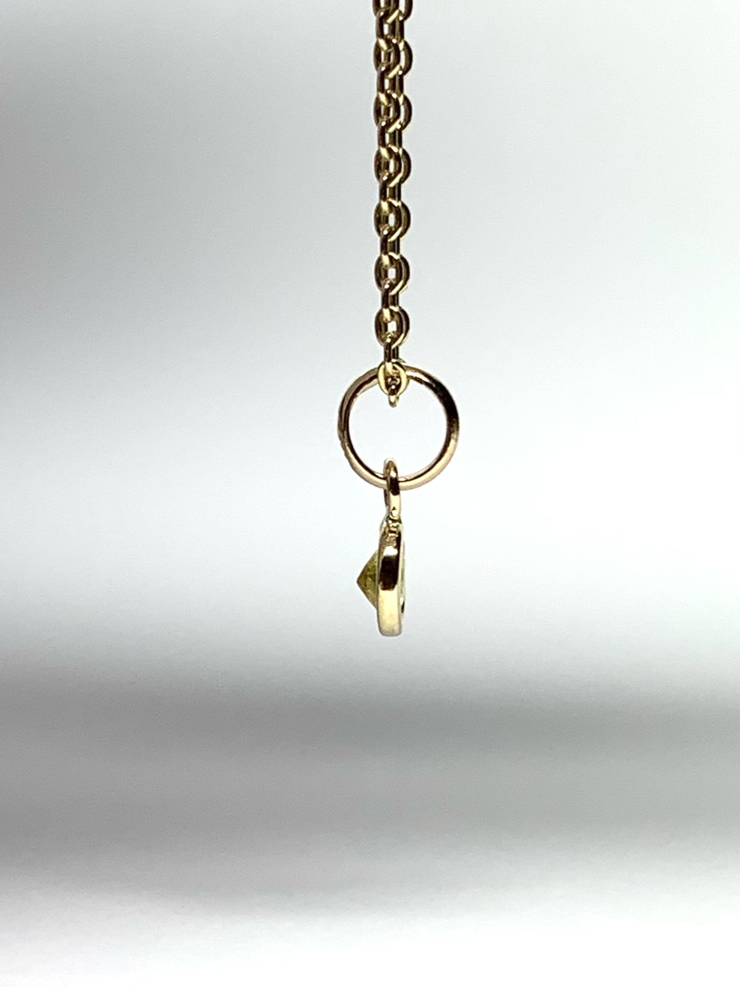 14k Solid Yellow Gold, Yellow Sapphire Tiny Charm, 0.15ct, Accent Pendant