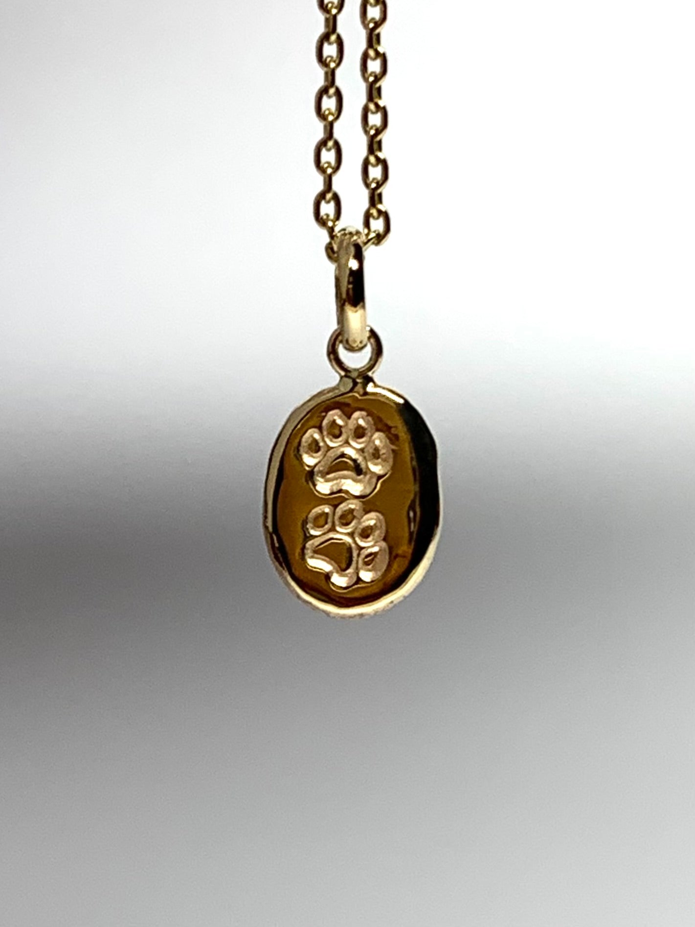 10k Solid Yellow Gold Nugget “Paws” Mini Pendant, Tiny Charm