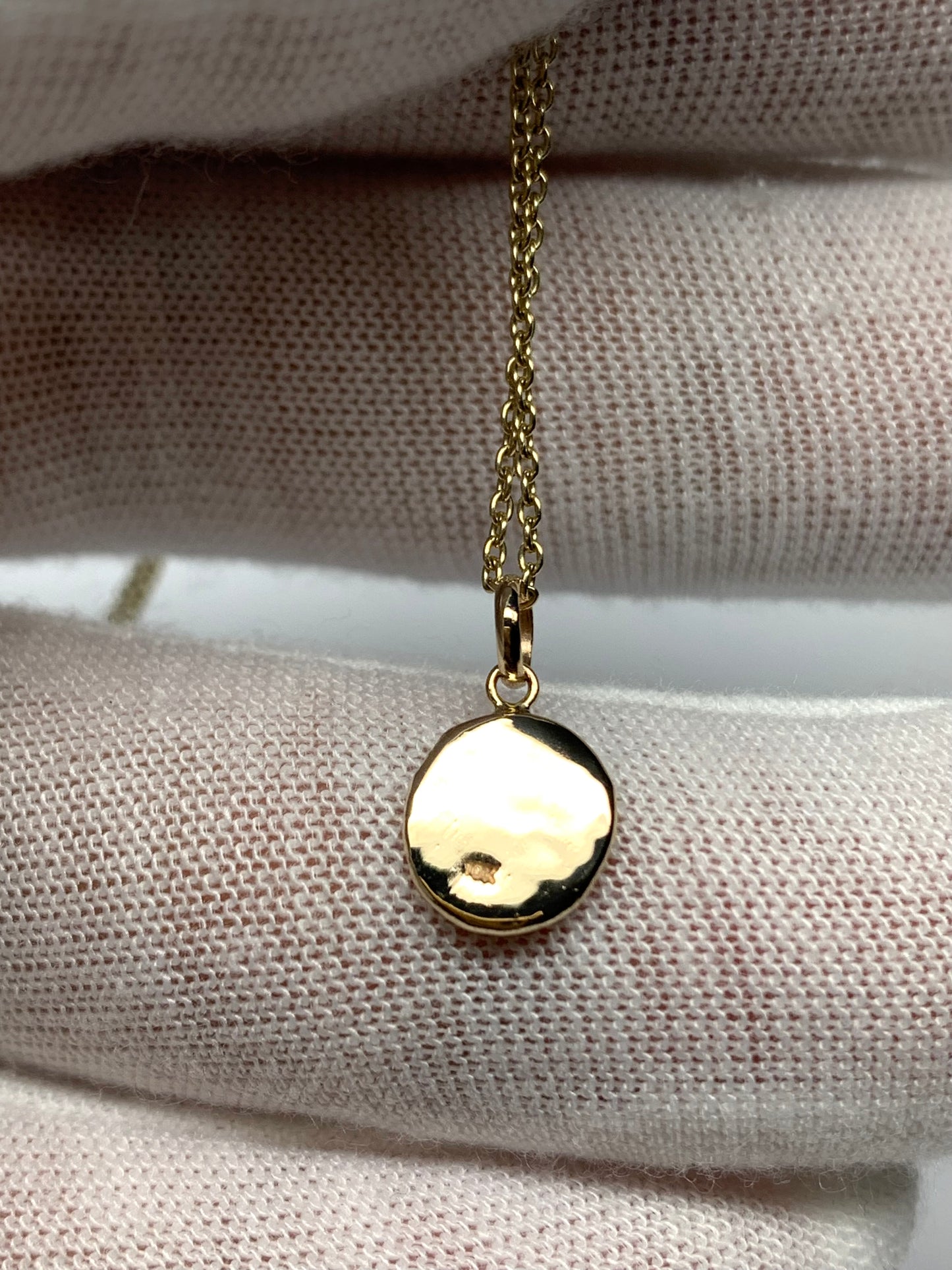 10k Solid Yellow Gold Nugget Mini Pendant “Honey Bee”, Tiny Charm
