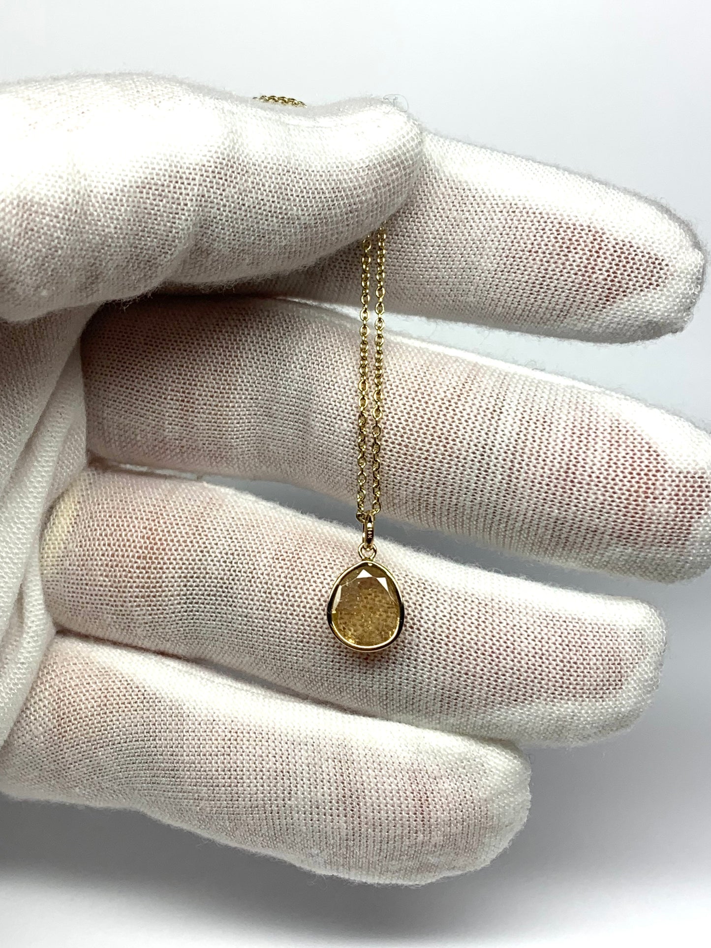 14k Solid Yellow Gold, Natural Yellow Tourmaline Mini Pendant