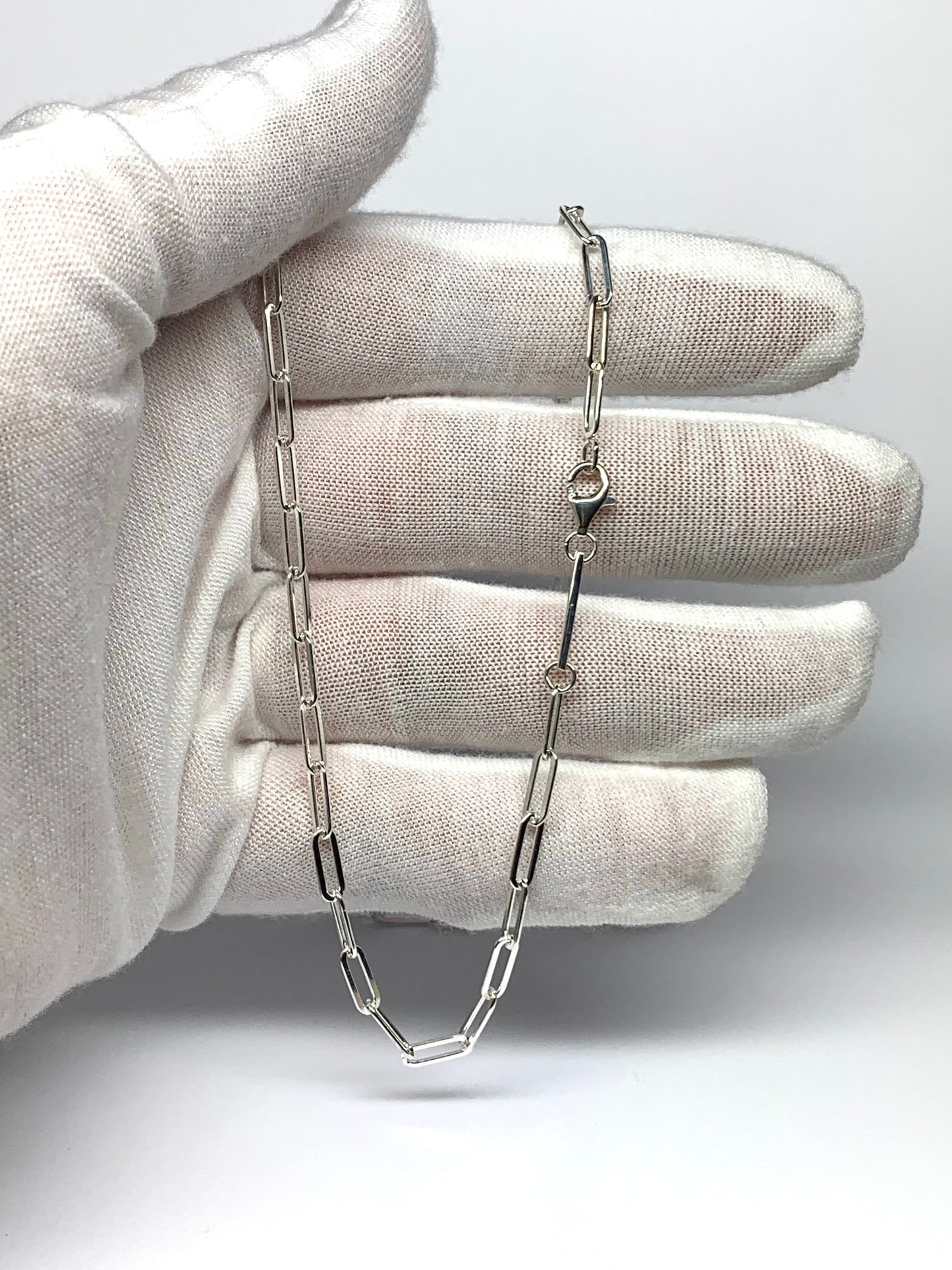 Necklace, Solid 925 Sterling Silver Paperclip Chain