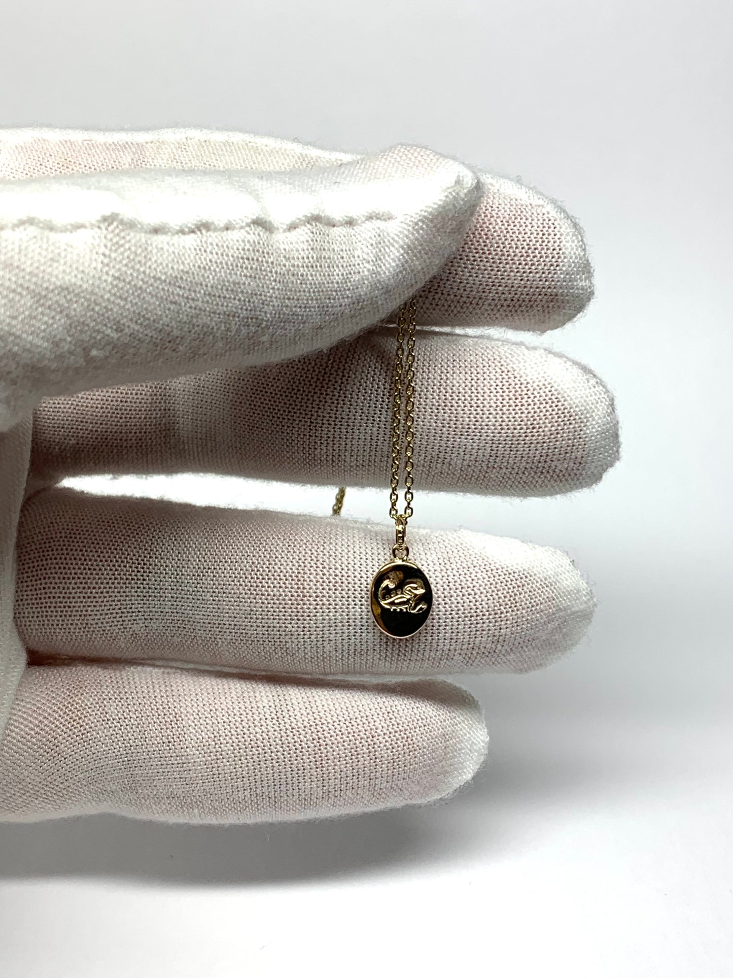 14k Solid Yellow Gold Nugget “Scorpio” Mini Pendant, Charm