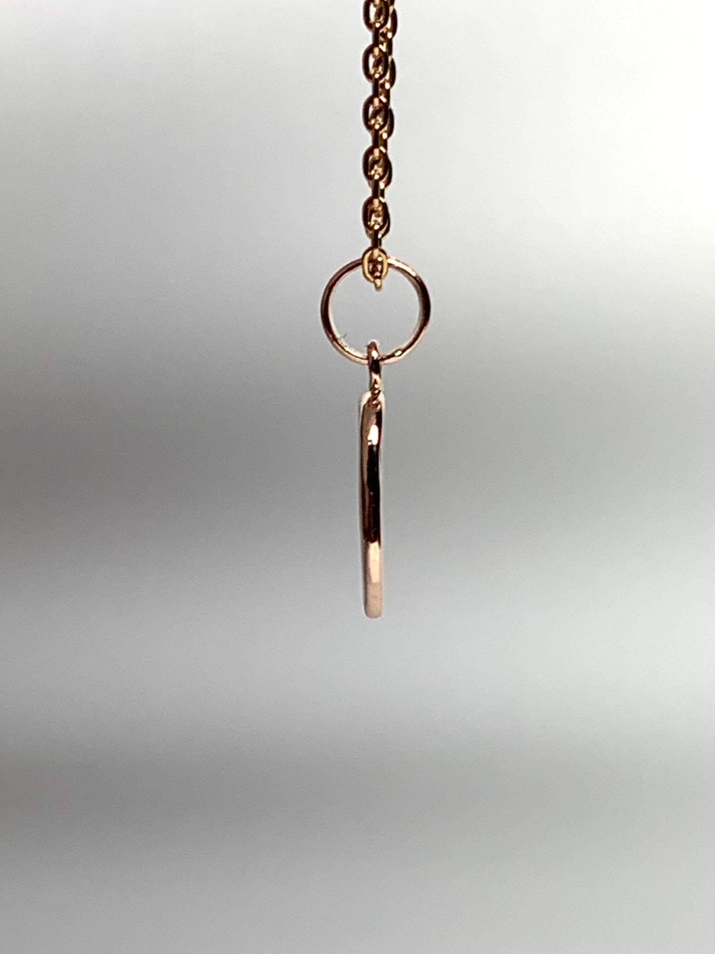 14K Solid Rose Gold Nugget “Ginkgo” Mini Pendant, Tiny Charm