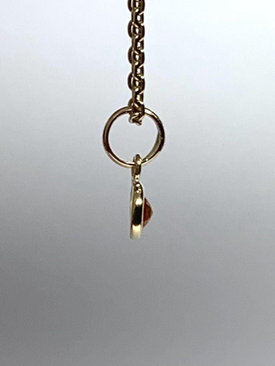 14k Solid Yellow Gold, Yellow Sapphire Tiny Charm, 0.15ct, Accent Pendant