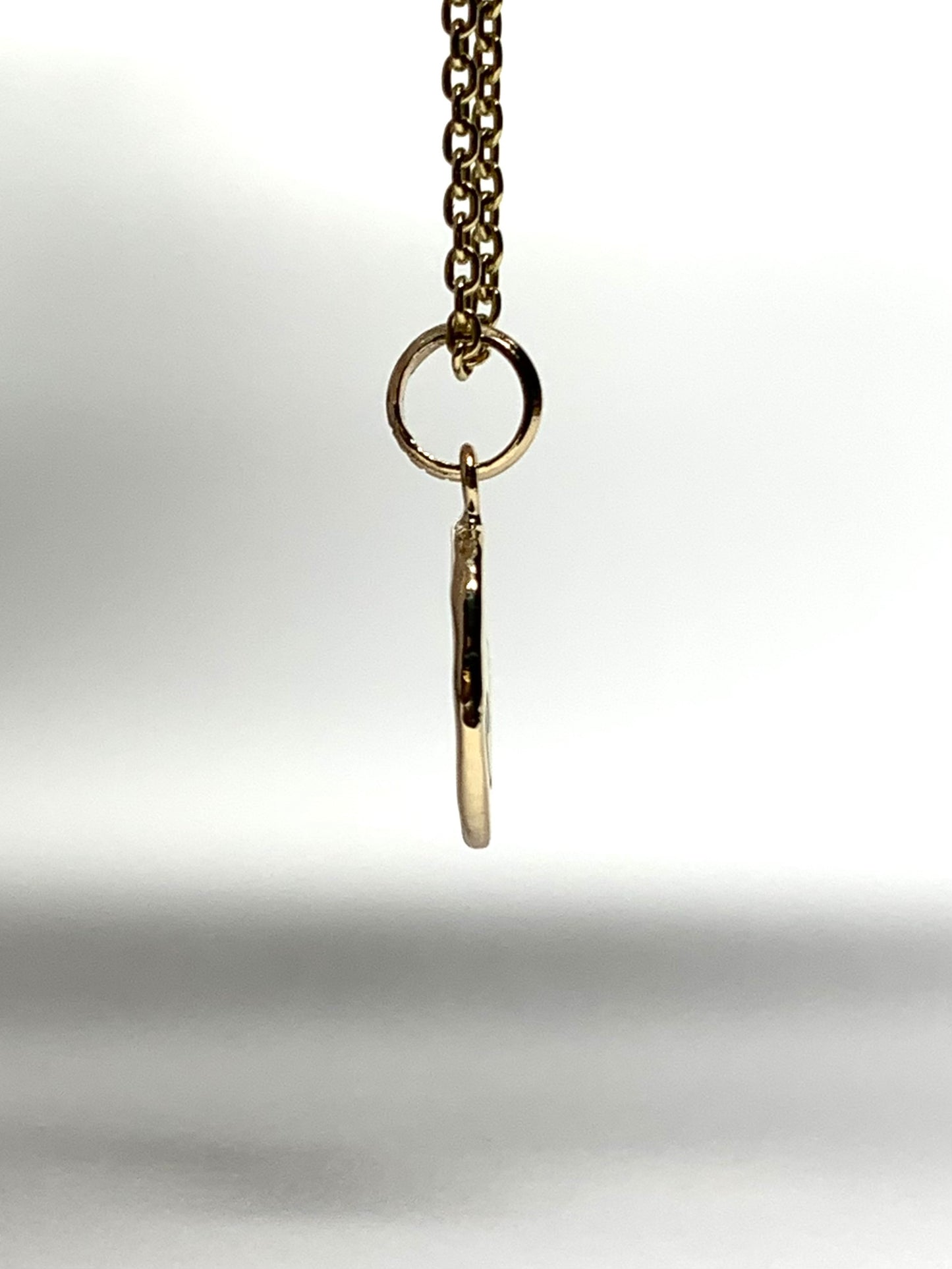 14k Solid Yellow Gold Nugget Mini Pendant “Cat”, Small Charm