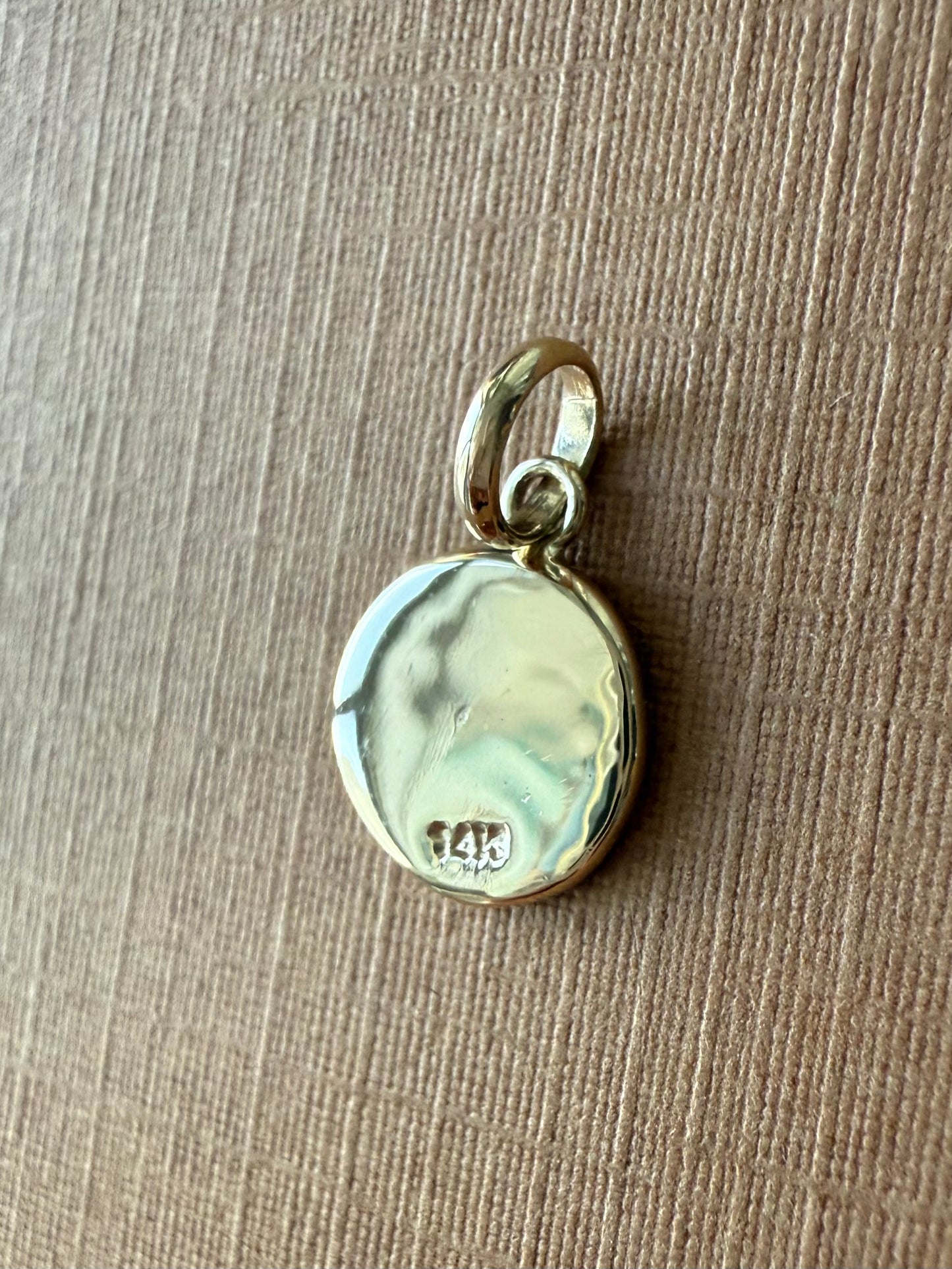 14k Solid Yellow Gold Nugget “Sagittarius” Mini Pendant, Charm