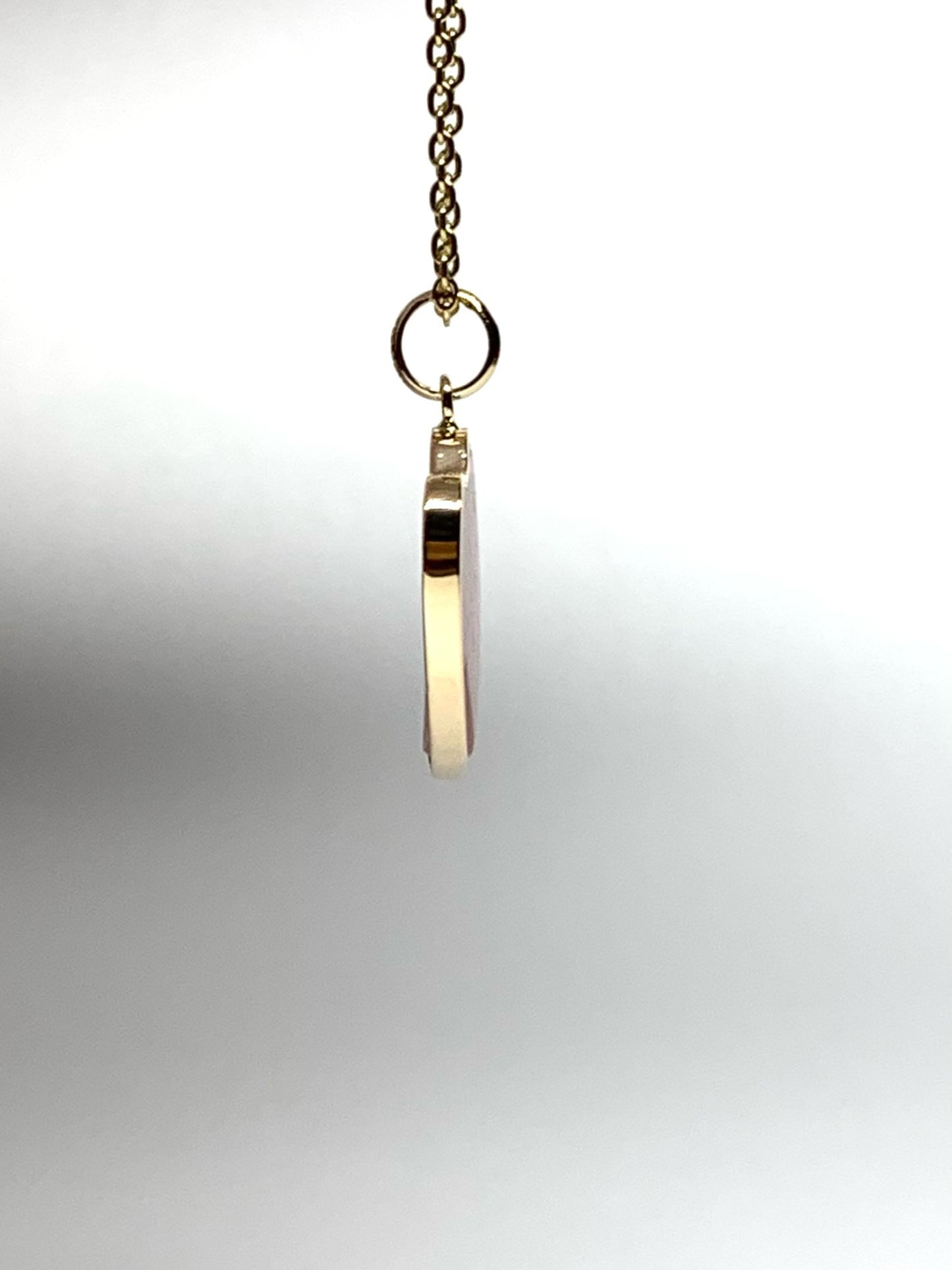 14k Solid Yellow Gold, Pink Tourmaline “Heart” Pendant, Mini Size
