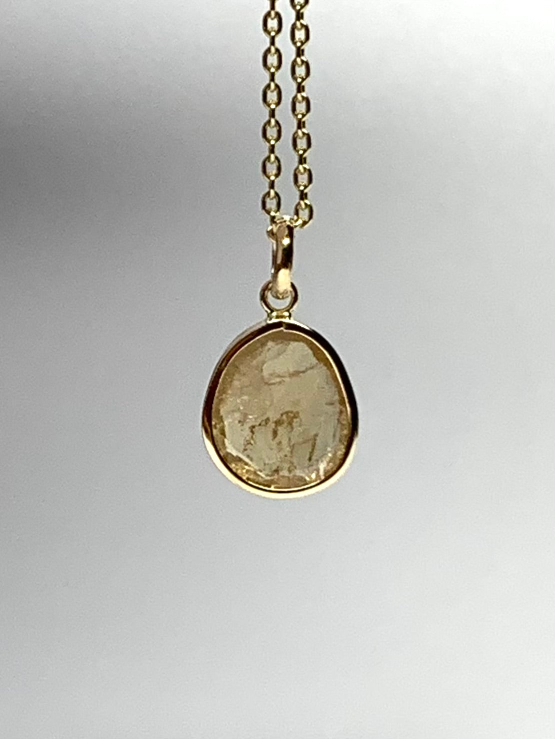 14k Solid Yellow Gold, Natural Yellow Tourmaline Mini Pendant