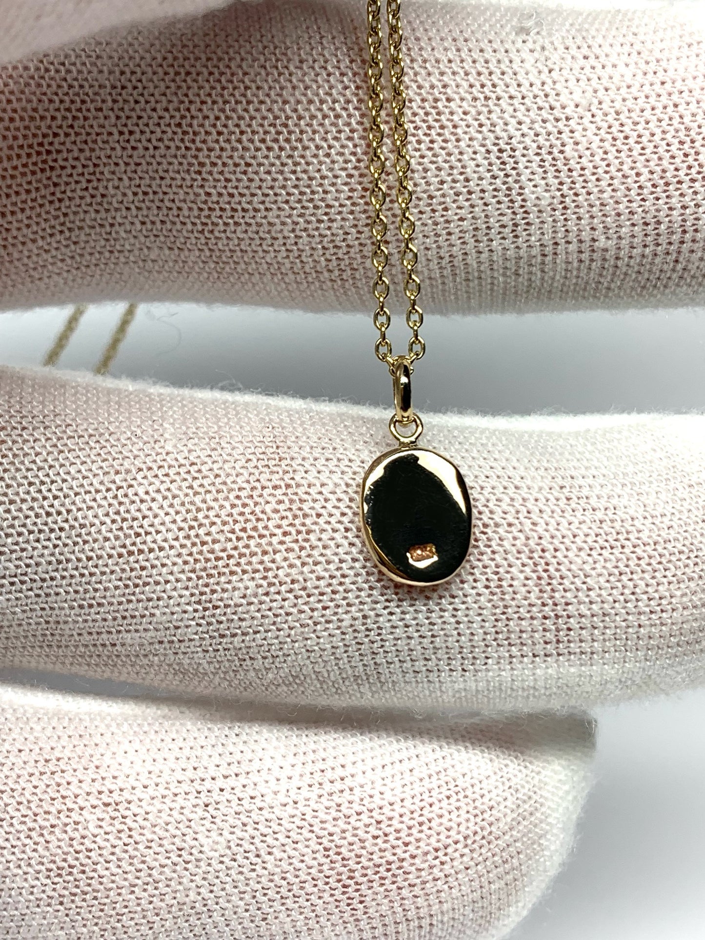 10k Solid Yellow Gold Nugget “Olive Branch” Mini Pendant, Tiny Charm