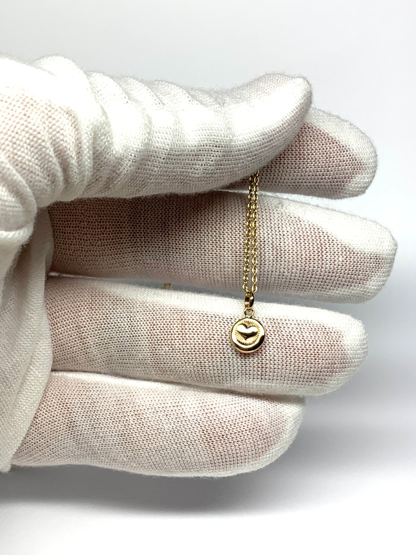 10k Solid Yellow Gold Nugget “Heart” Mini Pendant, Tiny Charm