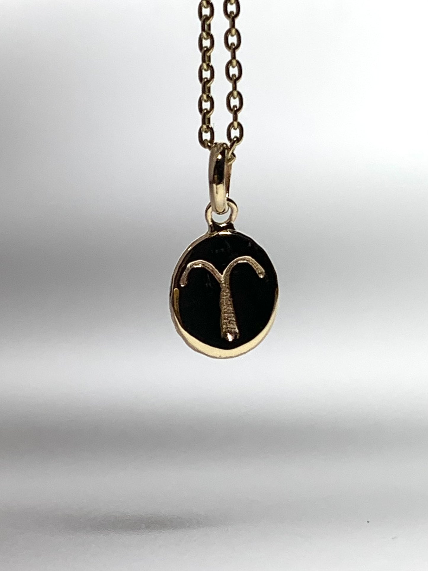 14k Solid Yellow Gold Nugget “Aries” Mini Pendant, Charm