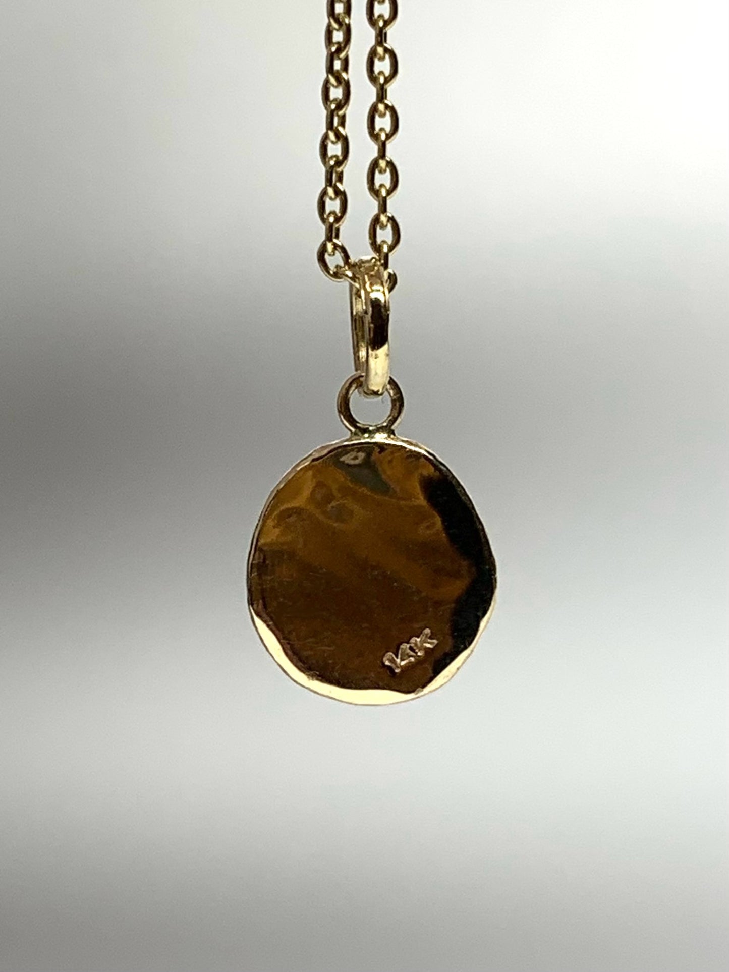 14K Solid Yellow Gold Nugget “Sun” Mini Pendant, Charm
