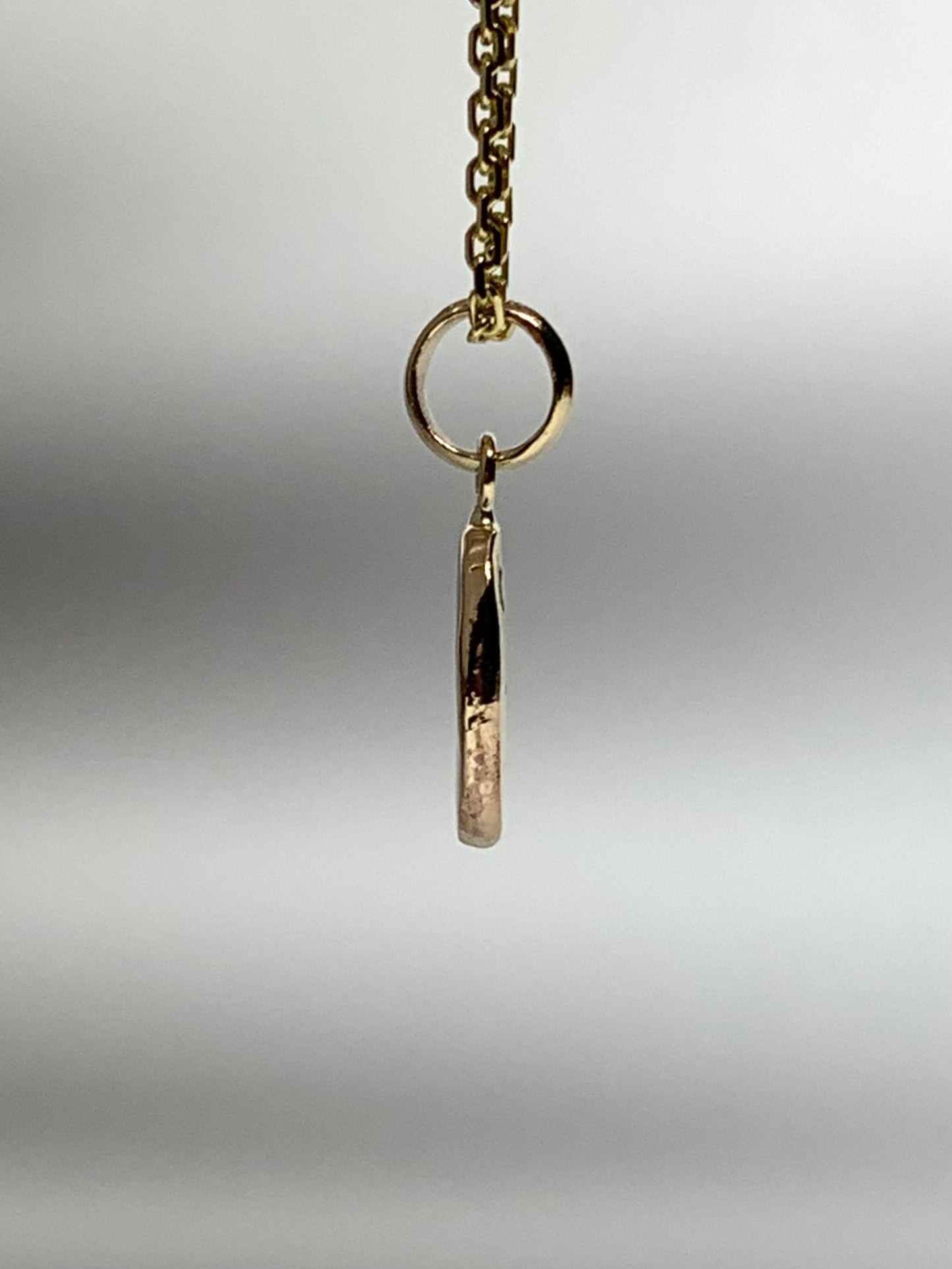 10k Solid Yellow Gold Nugget “Day and Night” Mini Pendant, Double Sided Tiny Charm