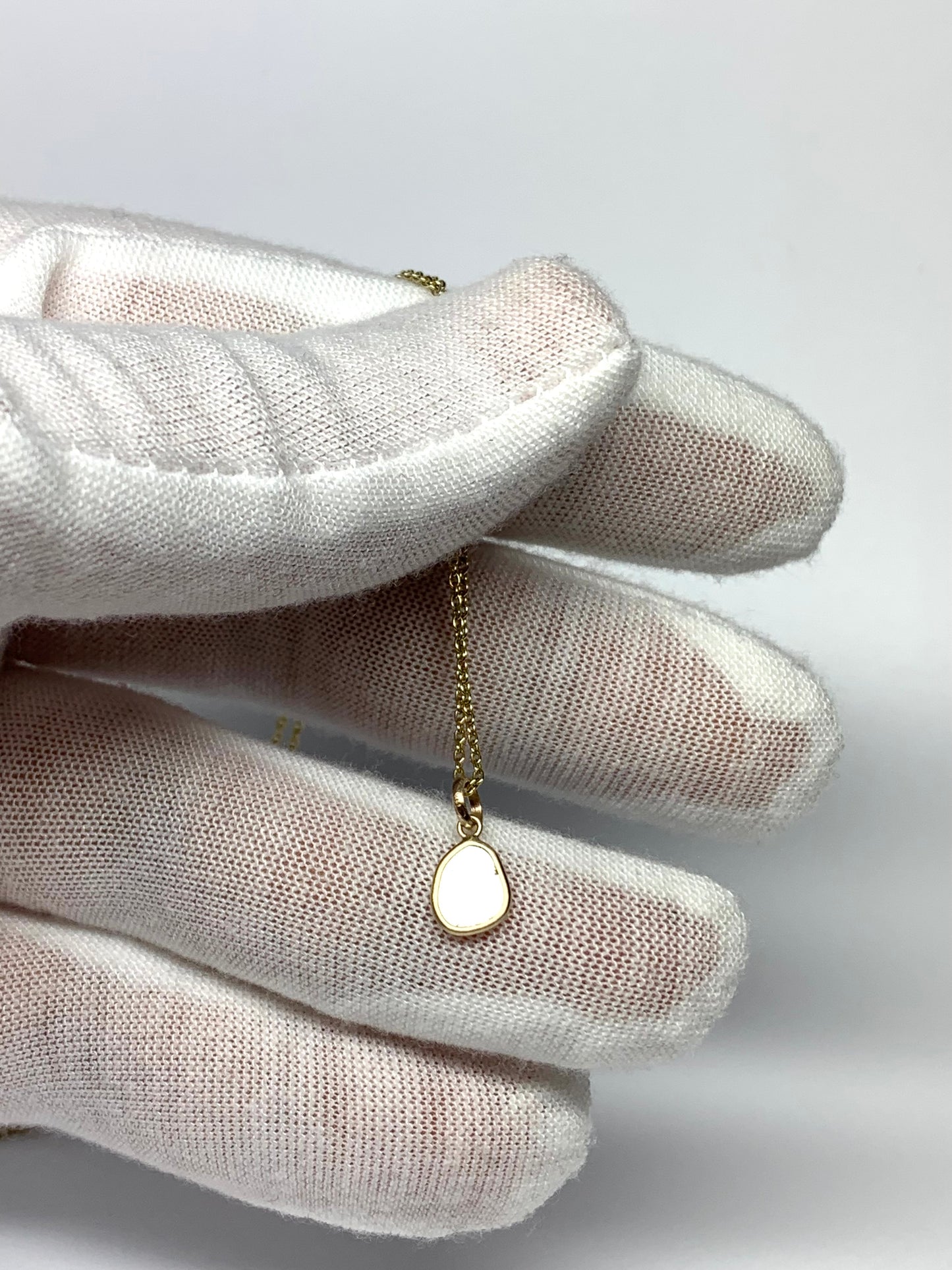 14k Solid Yellow Gold, Natural Diamond Slice Mini Pendant