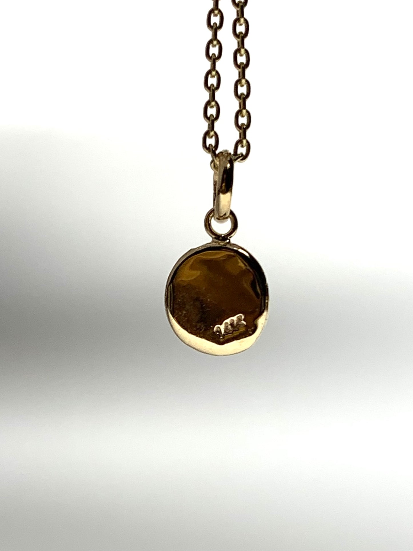 14K Solid Yellow Gold Nugget “Paw” Mini Pendant, Tiny Charm