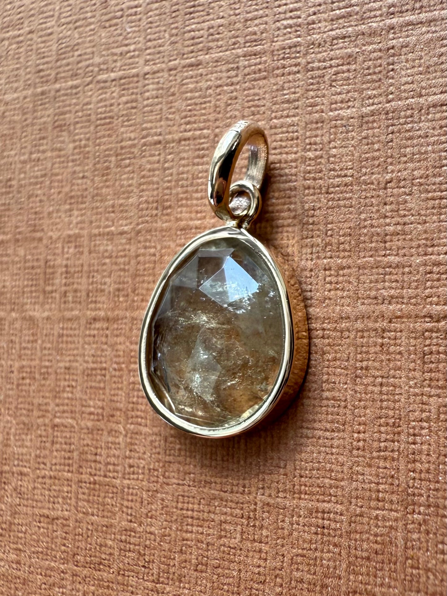 14k Solid Yellow Gold, Natural Yellow Tourmaline Mini Pendant