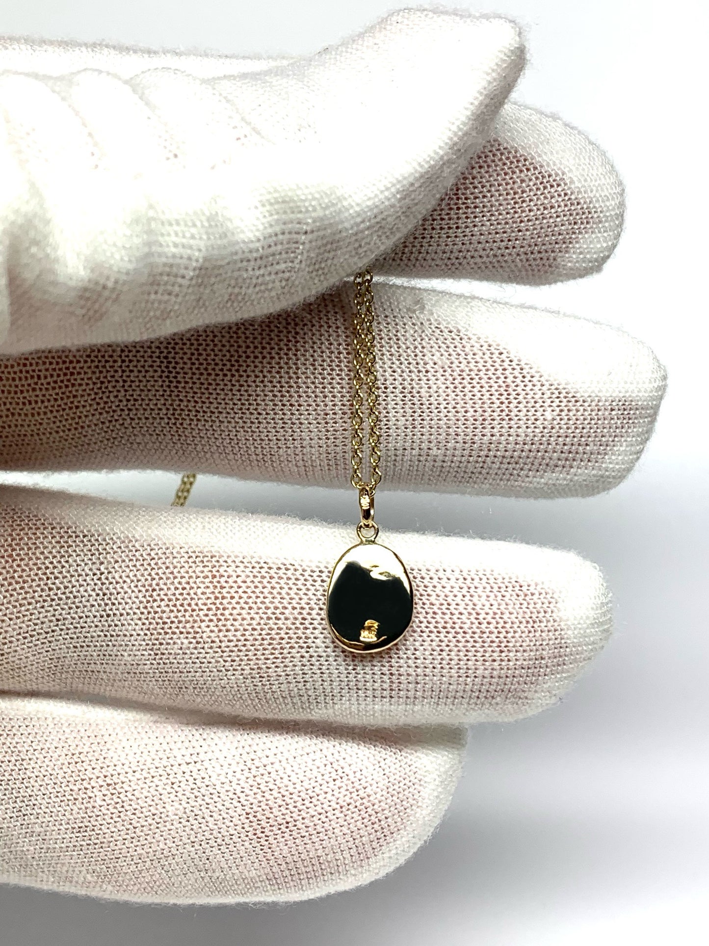 10k Solid Yellow Gold Nugget “Starry Night” Mini Pendant, Tiny Charm