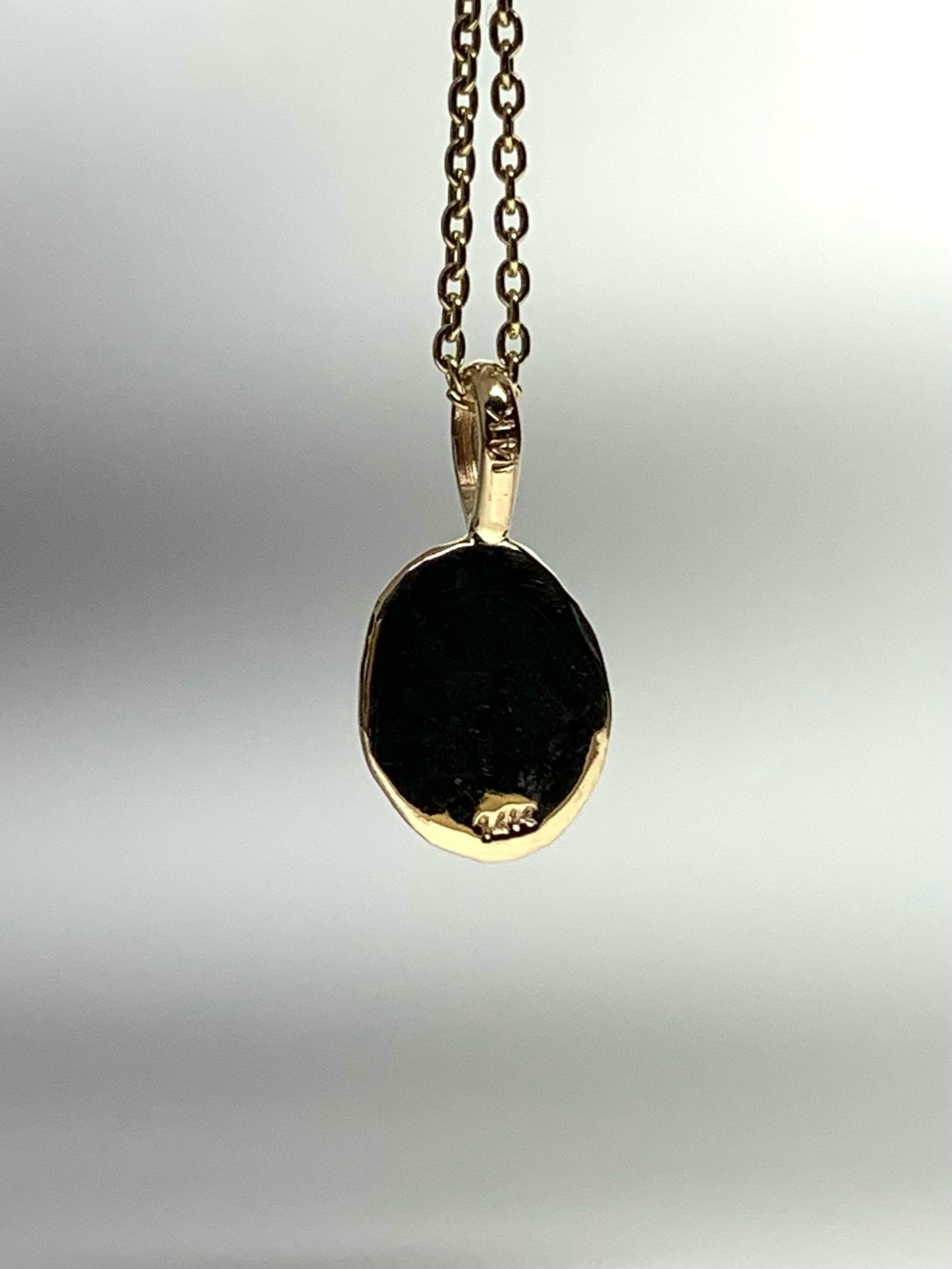 14k Solid Yellow Gold Nugget “Owl”, Mini Pendant, Tiny Charm