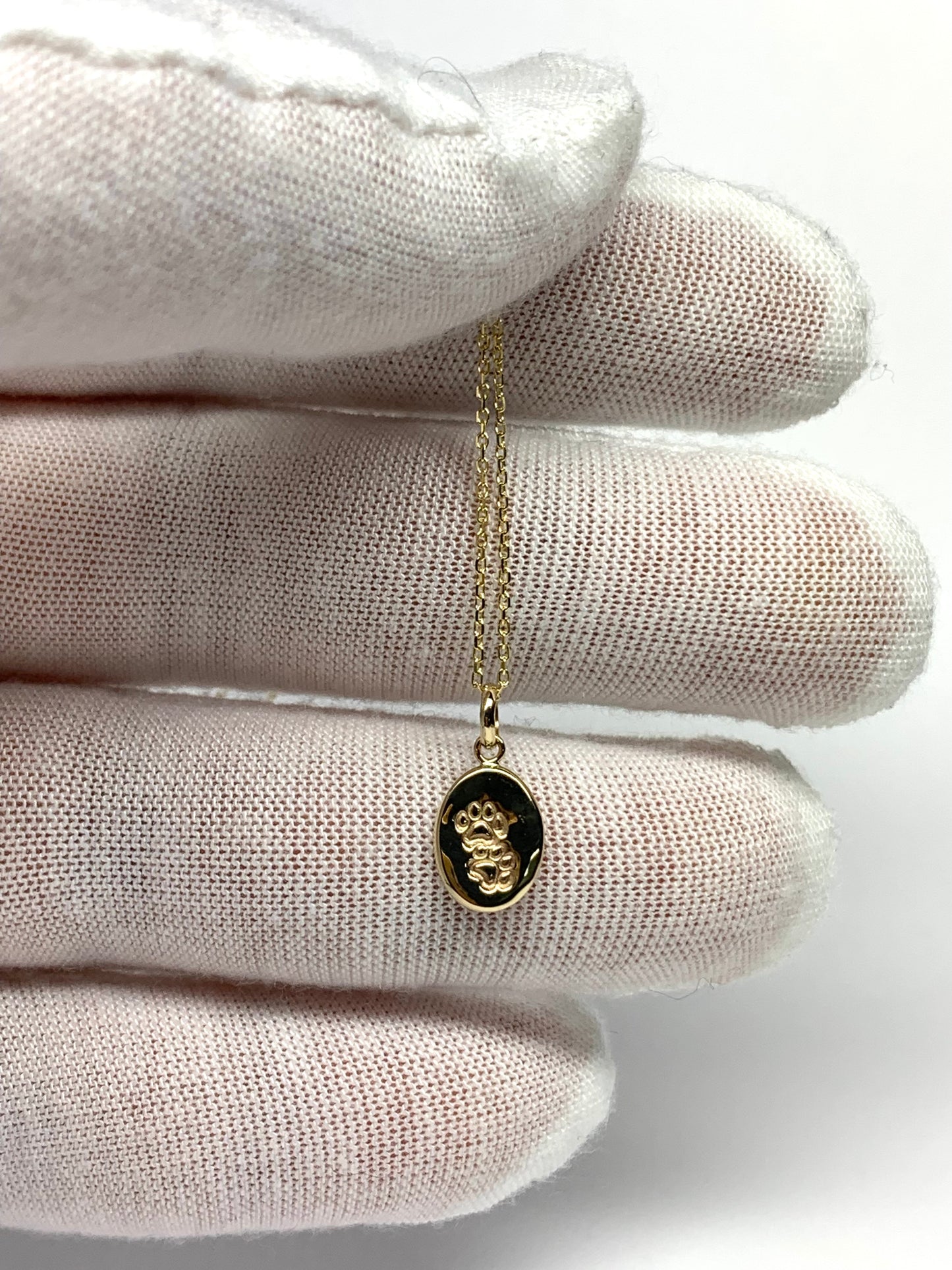 10k Solid Yellow Gold Nugget “Paws” Mini Pendant, Tiny Charm