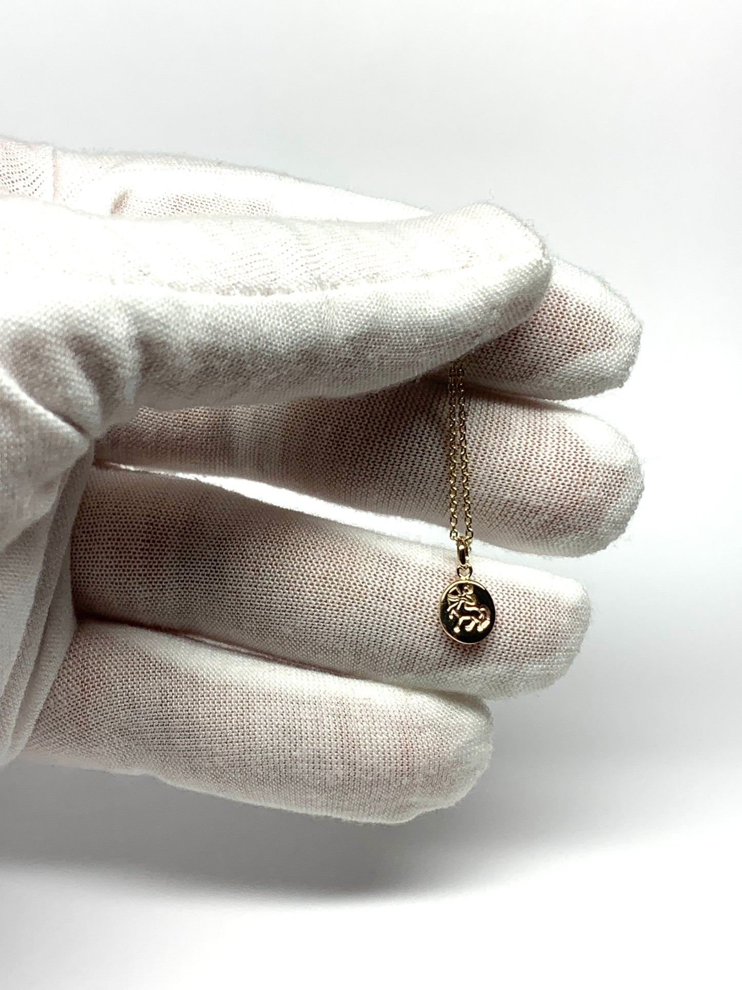 14k Solid Yellow Gold Nugget “Sagittarius” Mini Pendant, Charm