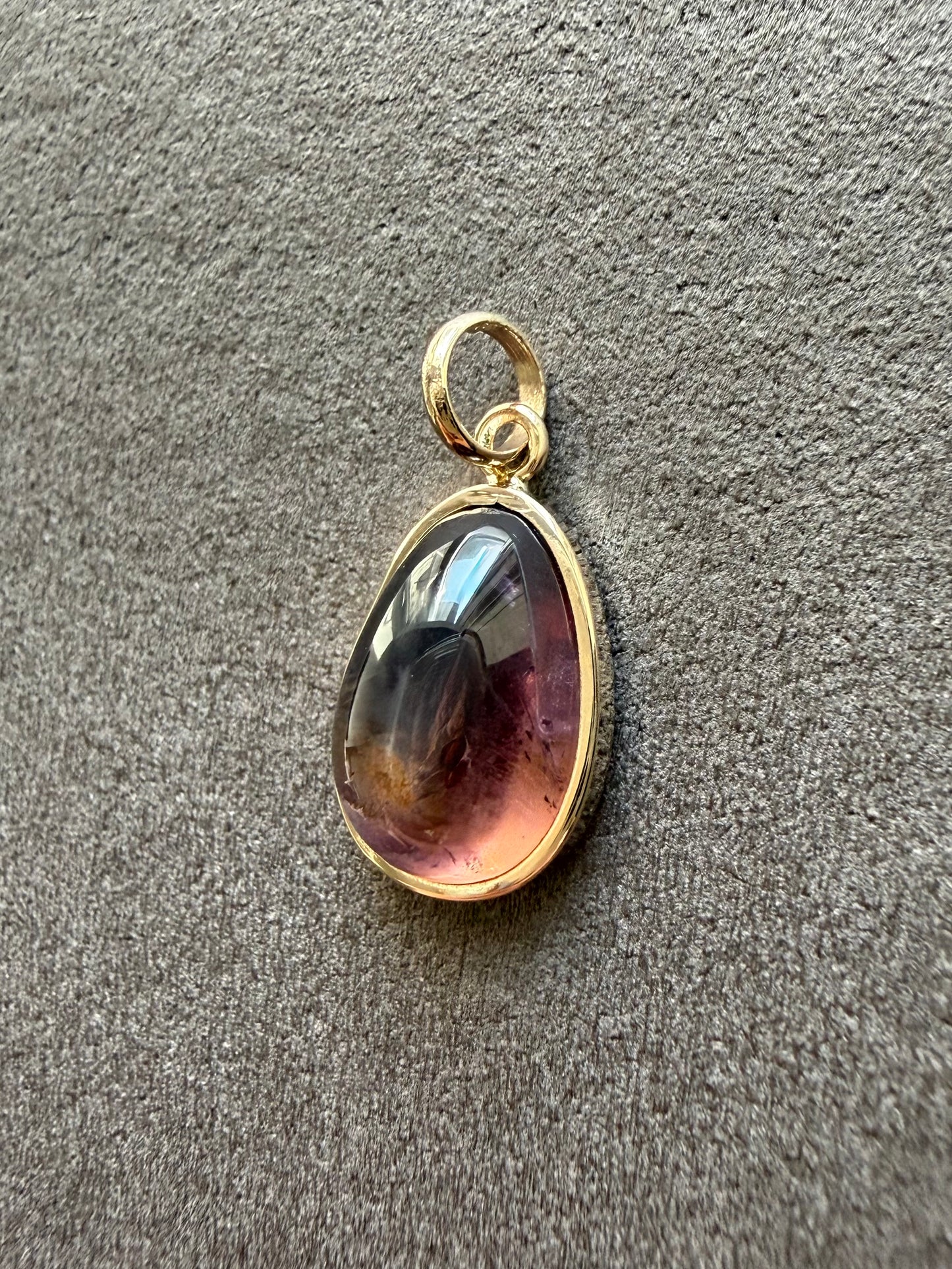 14k Solid Yellow Gold, Natural Pink Tourmaline Pendant