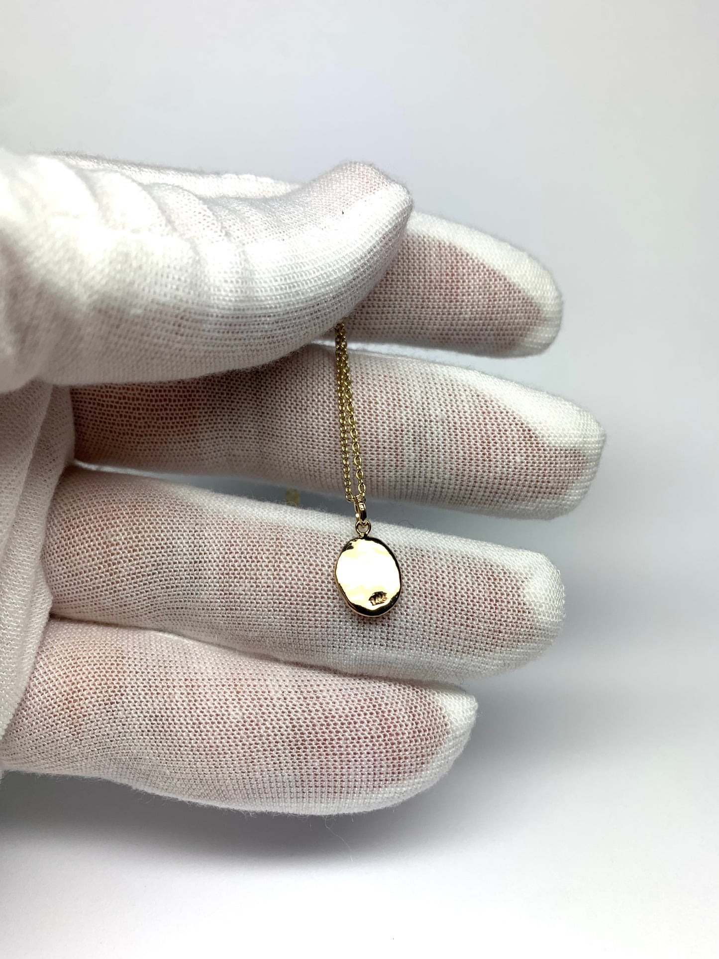 14K Solid Yellow Gold Nugget Mini Pendant, “Tree of Life”, Charm