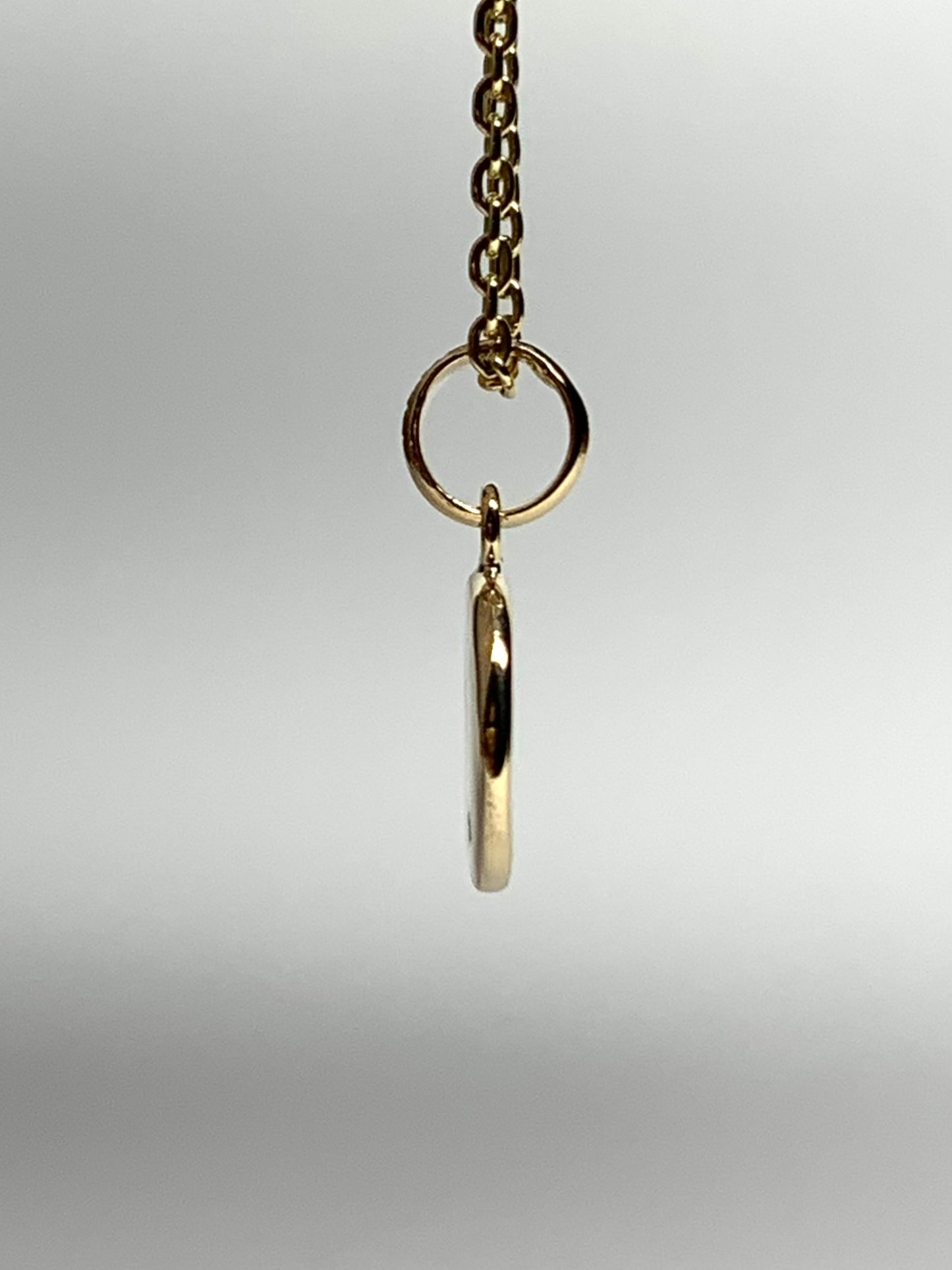 14K Solid Yellow Gold Nugget “Sun and Moon” Mini Pendant, Tiny Charm